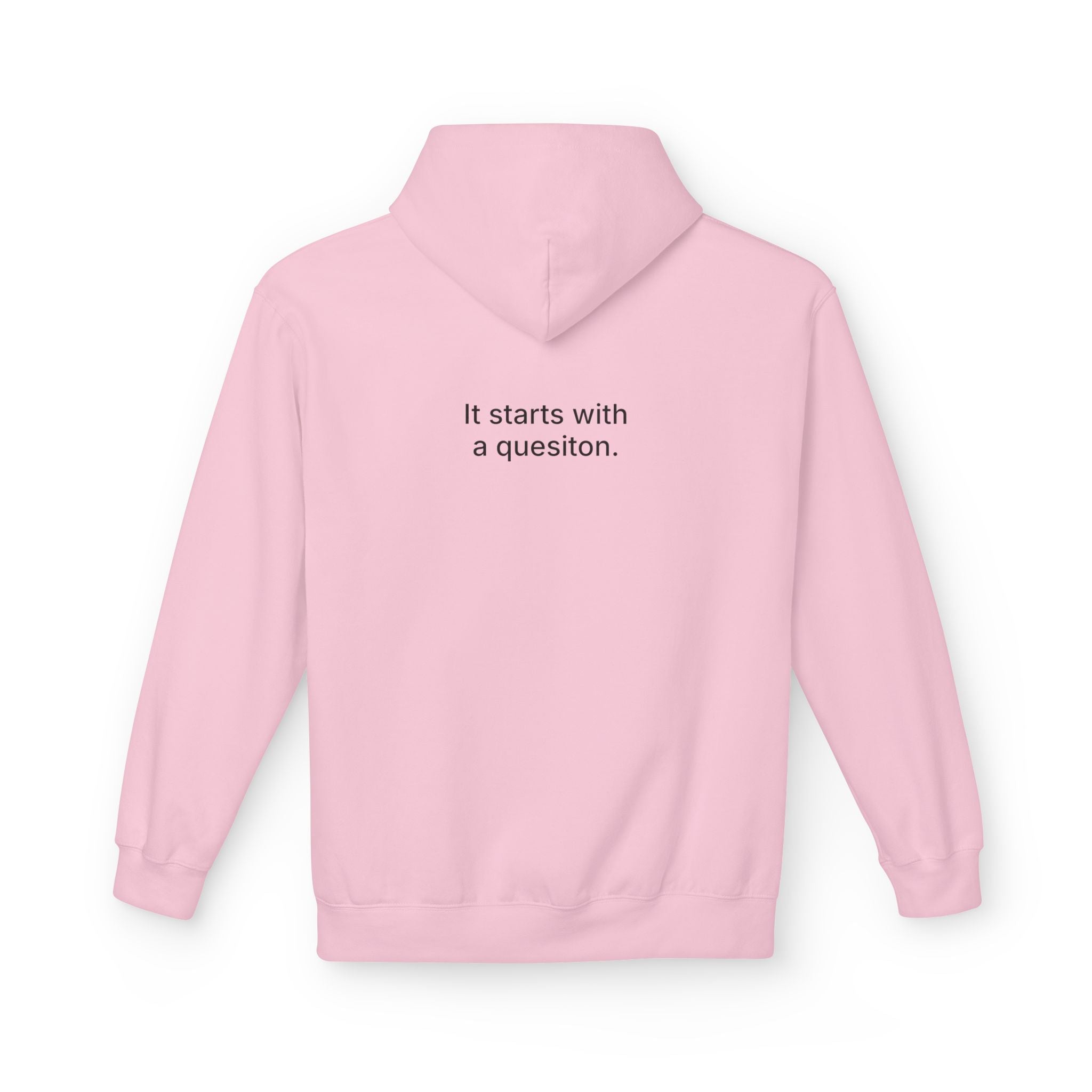 Curiosity Black Logo Hoodie | It starts with a question text