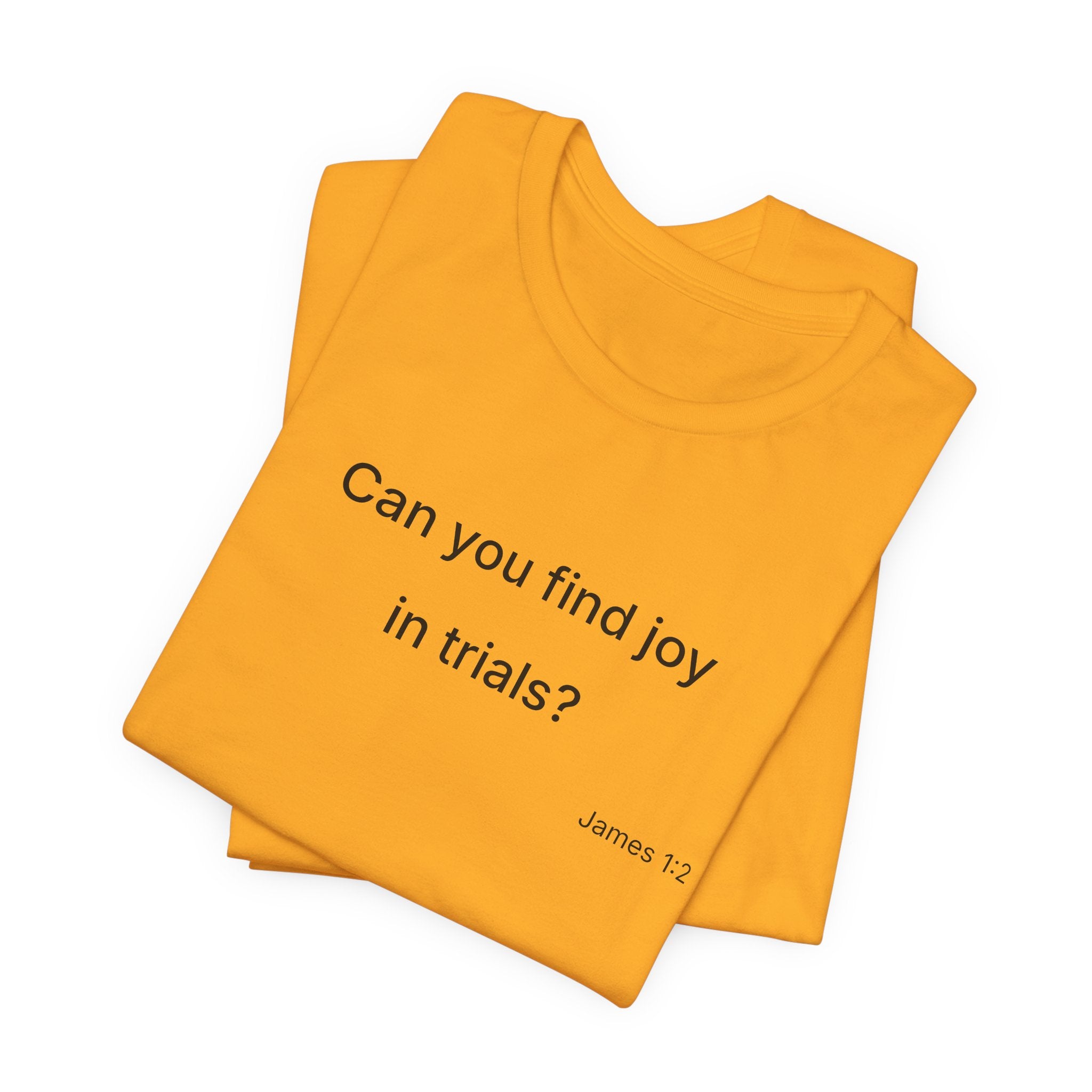Can You Find Joy in Trials? T-Shirt | Inspirational Scripture James 1:2 Tee