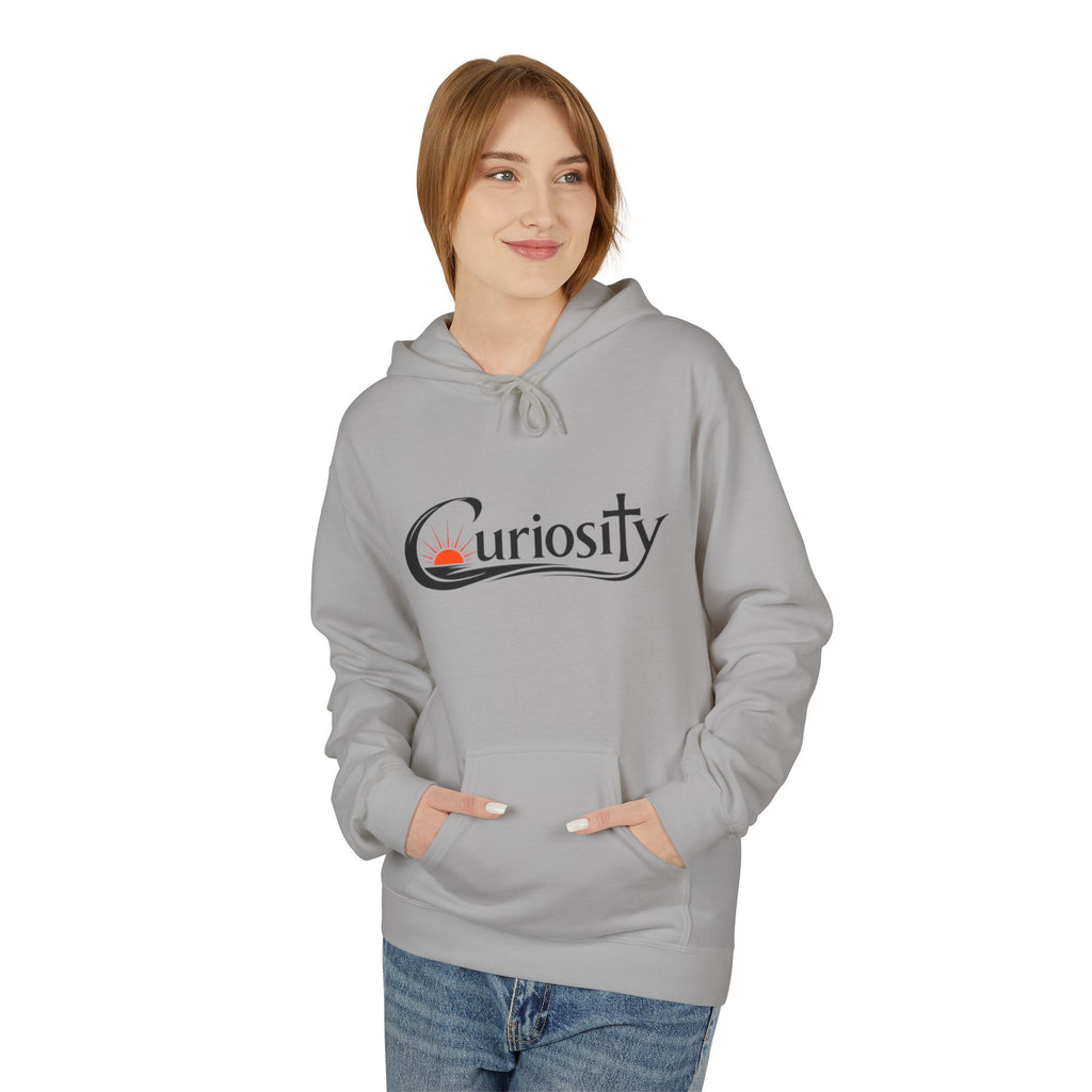 Curiosity Black Logo Hoodie | It starts with a question text