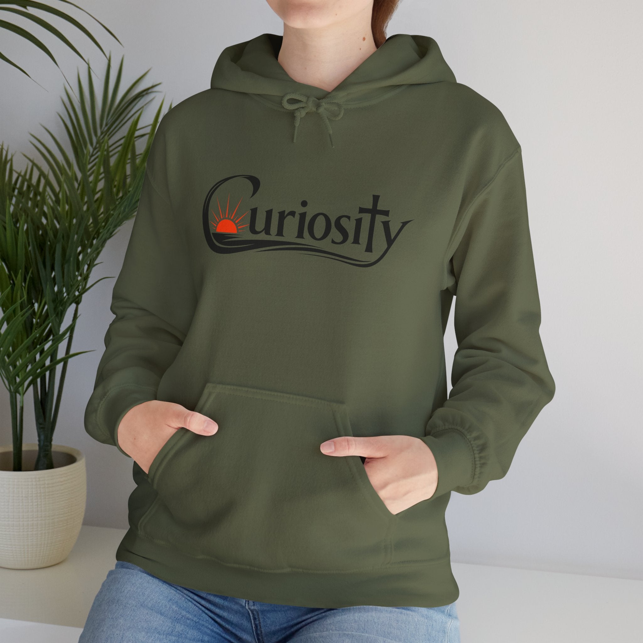 Curiosity logo hoodie | Hooded Sweatshirt, "The answers are waiting."