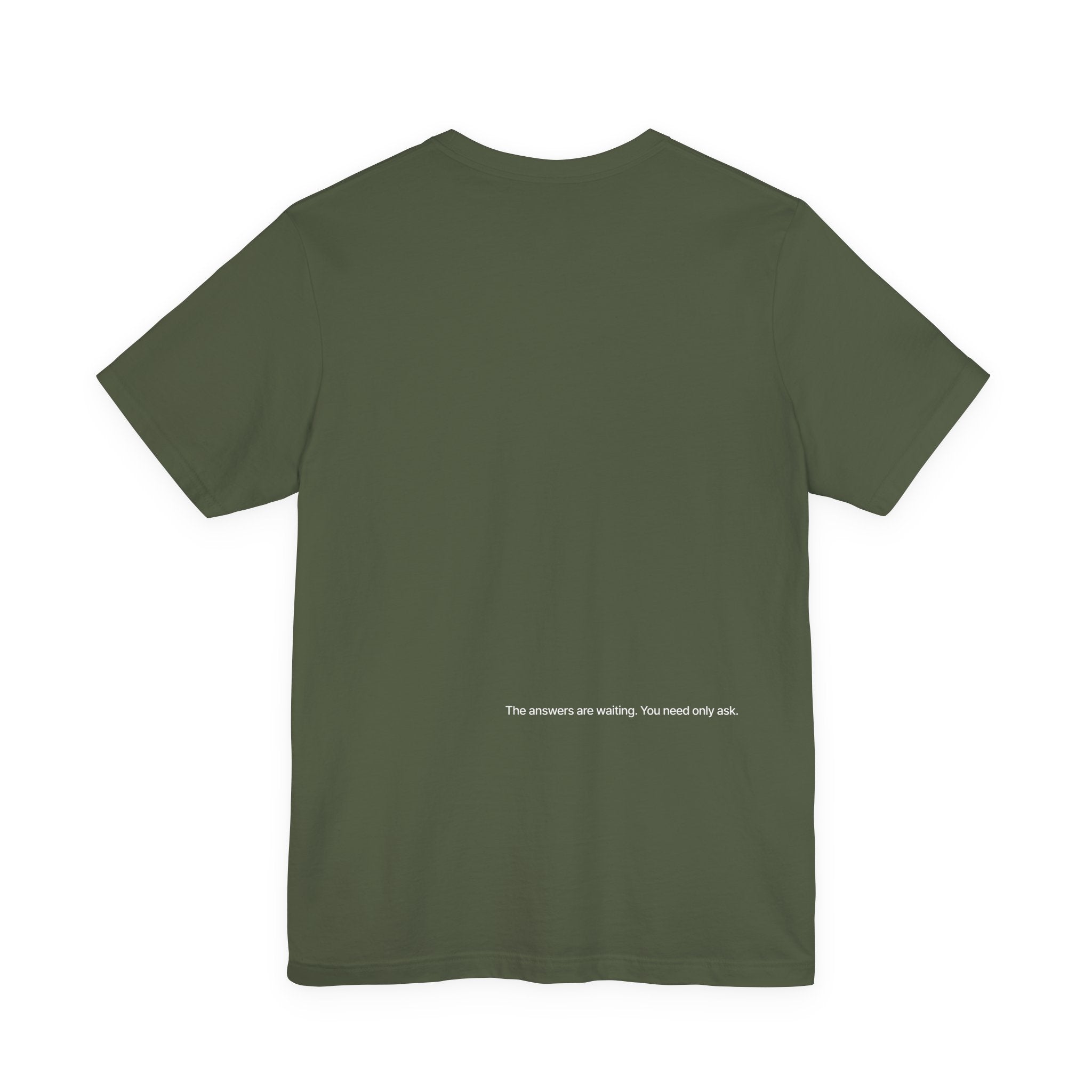 Curiosity Logo Tee | White Curiosity Text Graphic T-Shirt, Minimalist Science Design