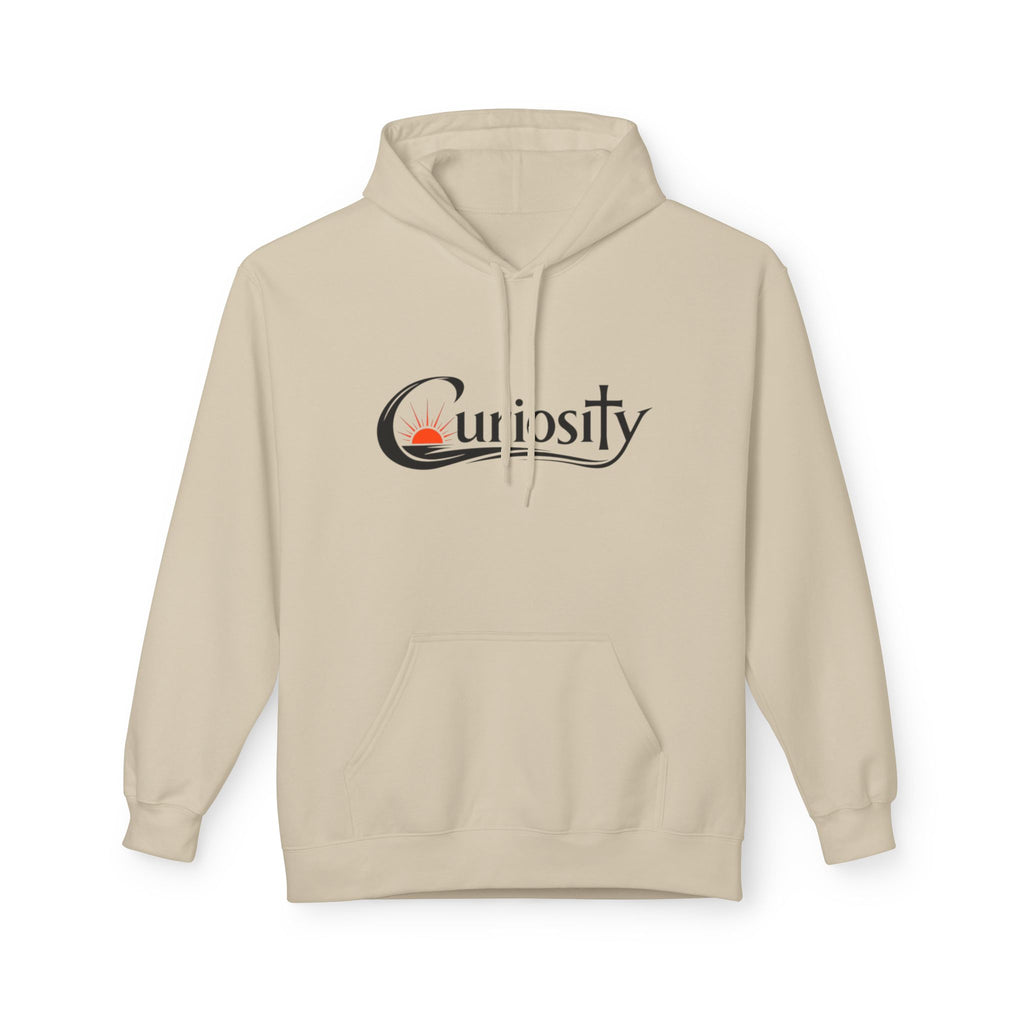 Curiosity Black Logo Hoodie | It starts with a question text