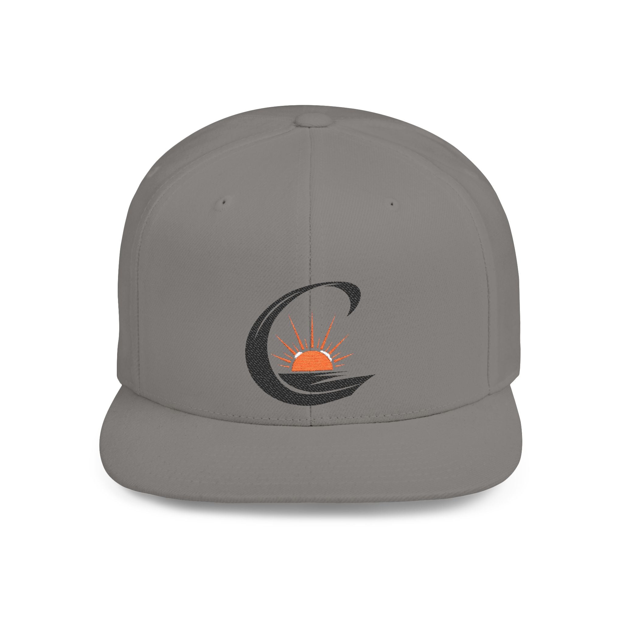 Curiosity Emblem Flat Bill Snapback | Embroidered Cap
