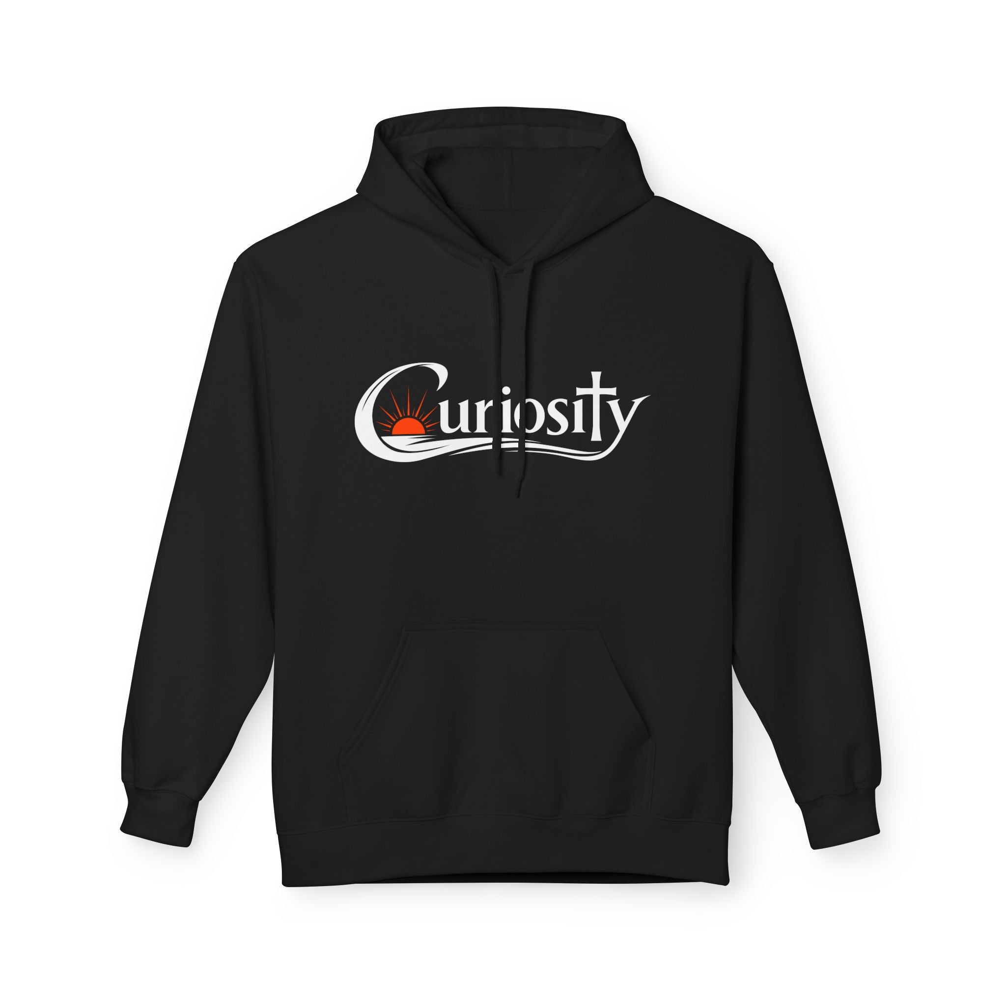 Curiosity Logo Hoodie | It starts with a question text
