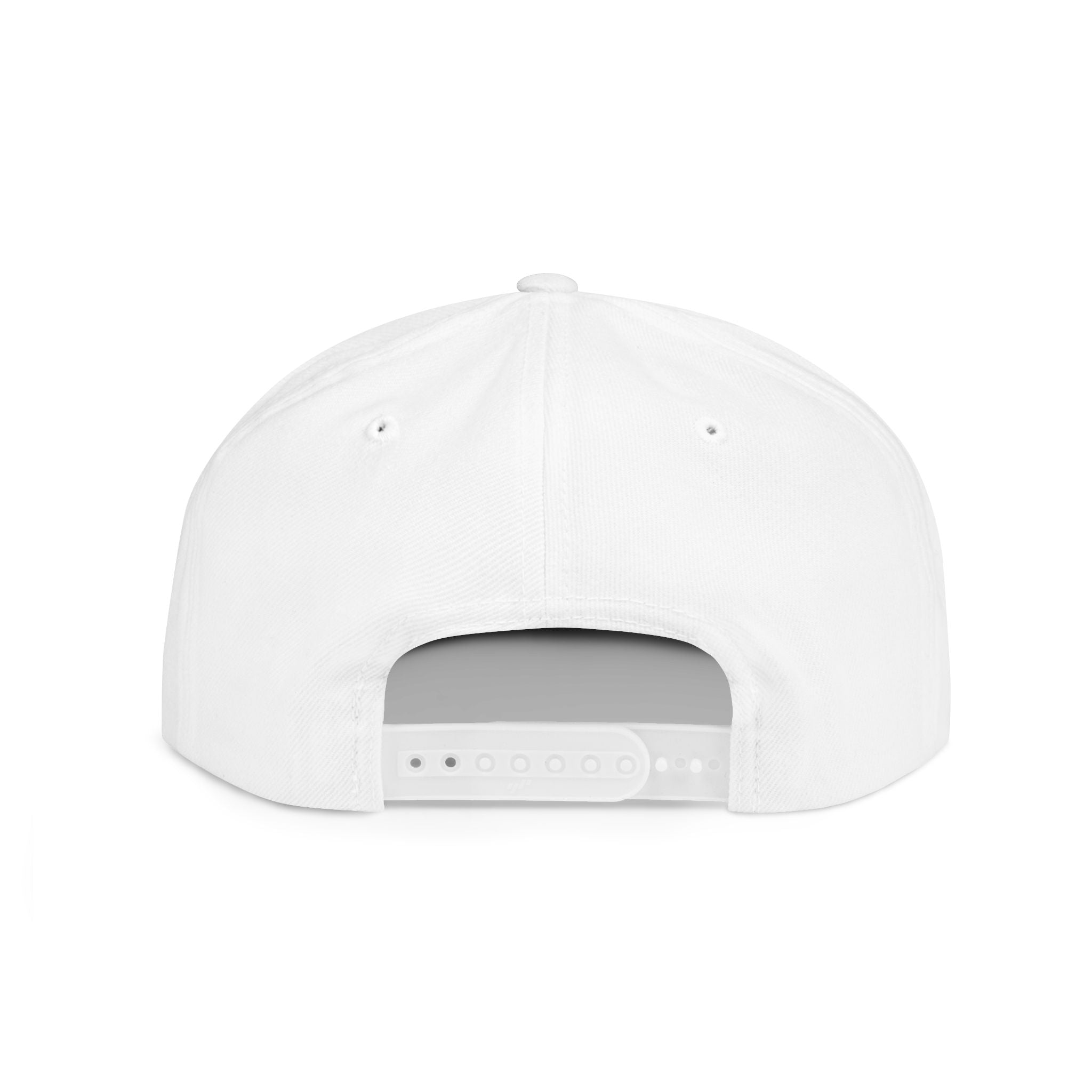 Curiosity Emblem Flat Bill Snapback | Embroidered Cap