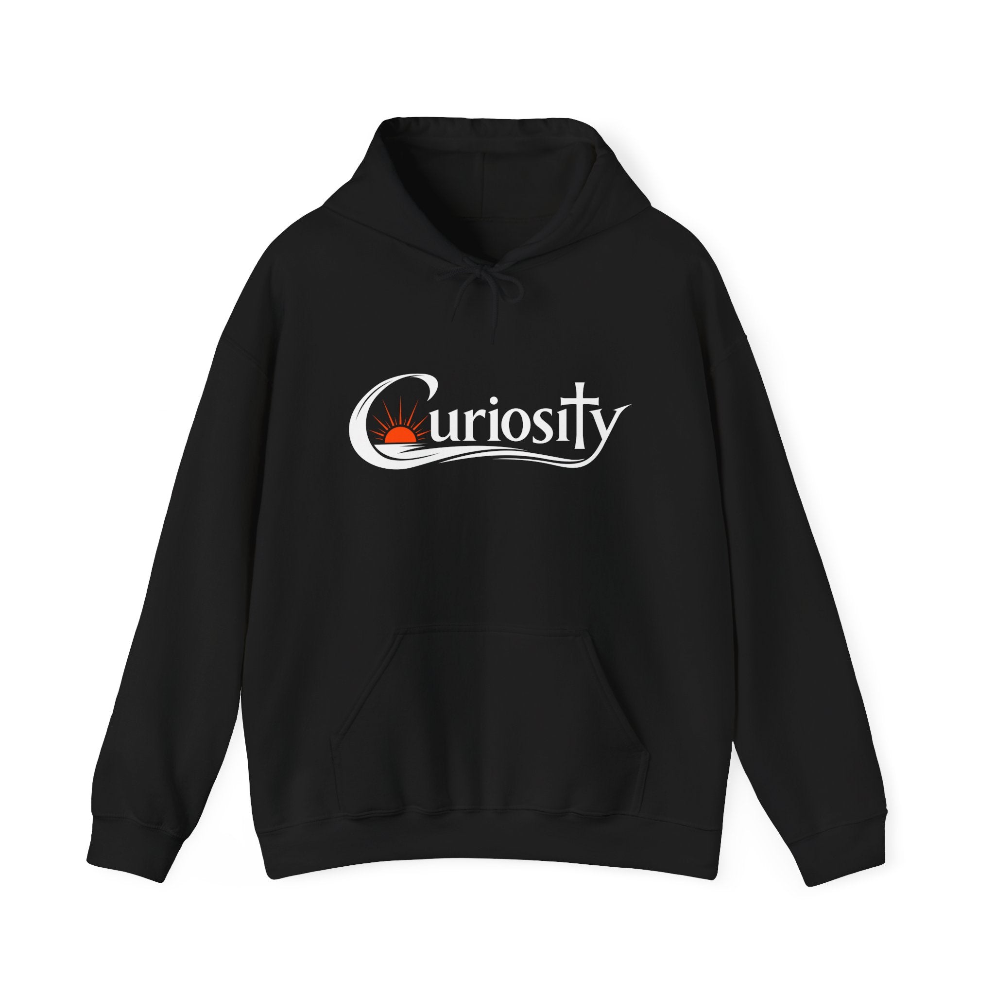 Curiosity Logo Hoodie | "The answers are waiting." White text.