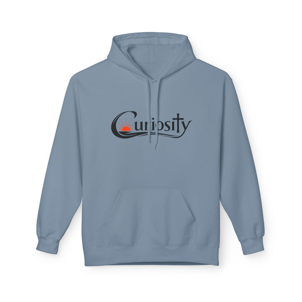 Curiosity Black Logo Hoodie | It starts with a question text