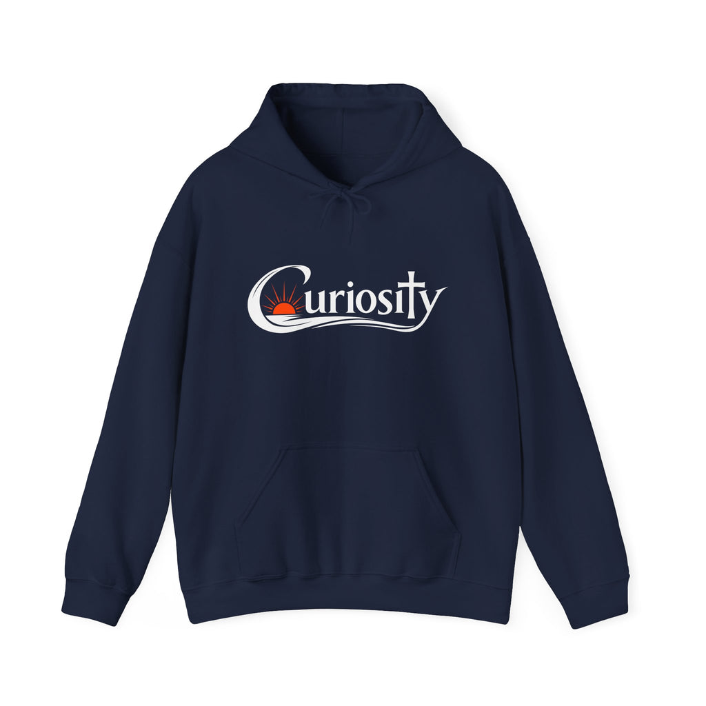 Curiosity Logo Hoodie | "The answers are waiting." White text.