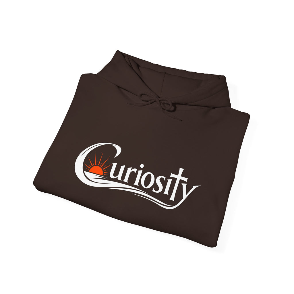 Curiosity Logo Hoodie | "The answers are waiting." White text.