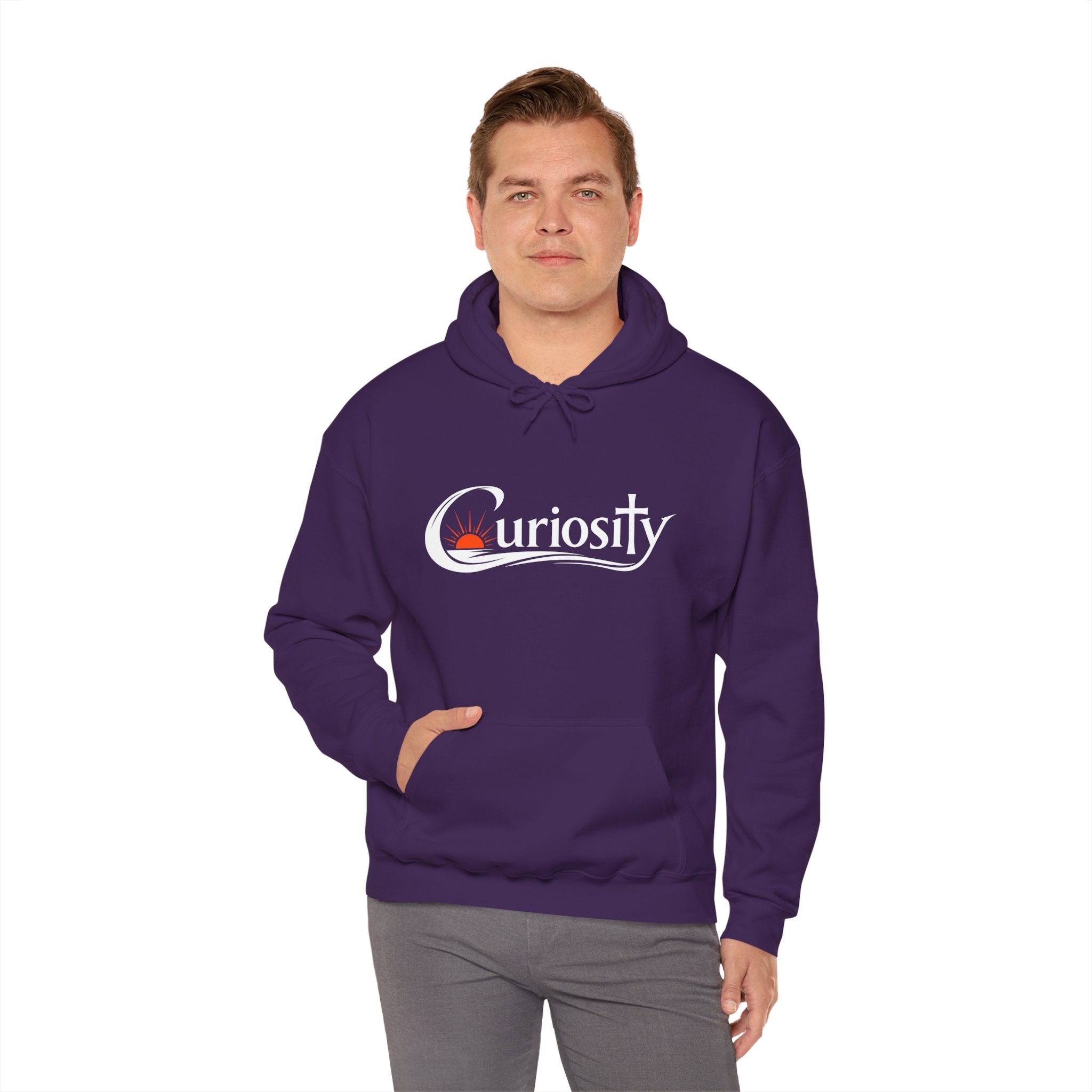 Curiosity Logo Hoodie | "The answers are waiting." White text.