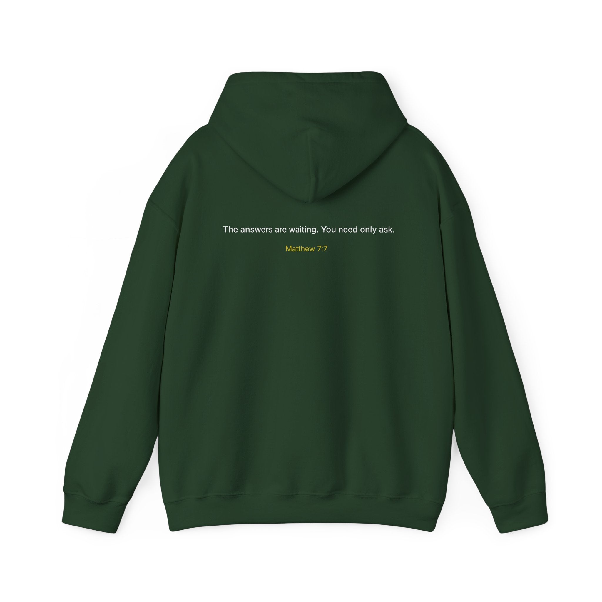 Curiosity Logo Hoodie | "The answers are waiting." White text.