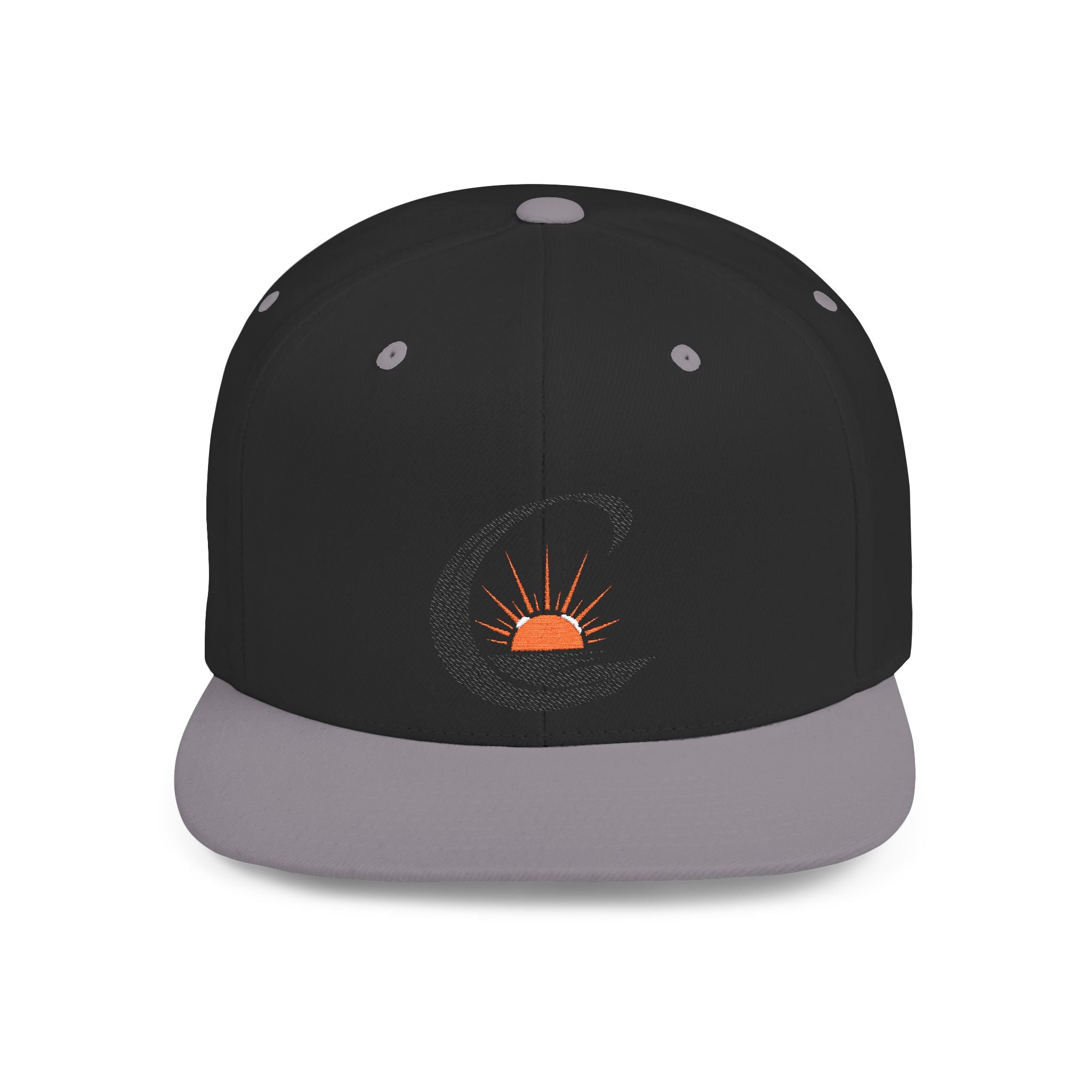 Curiosity Emblem Flat Bill Snapback | Embroidered Cap