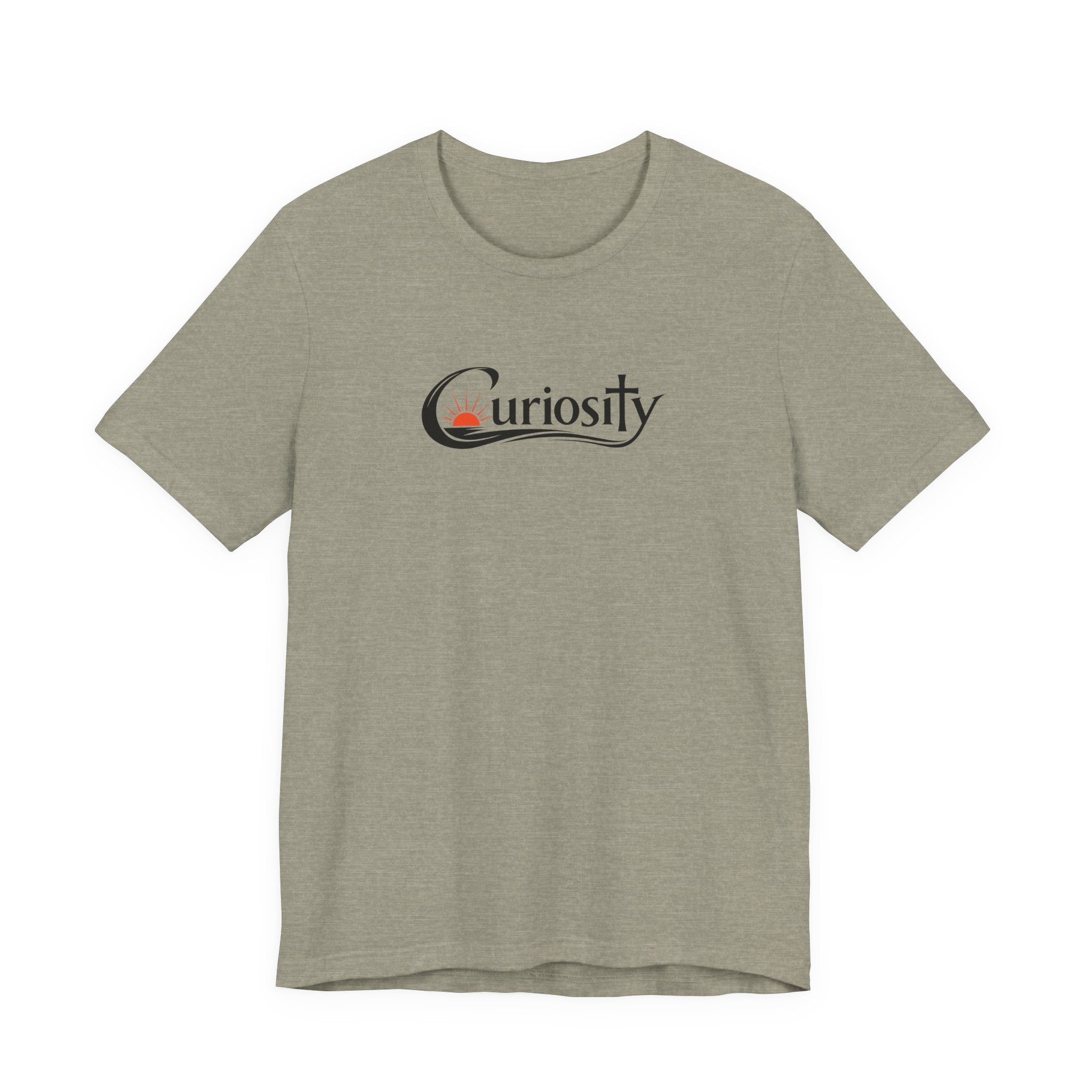 Curiosity Logo Tee | Black Curiosity Text Graphic T-Shirt, Minimal Science Design