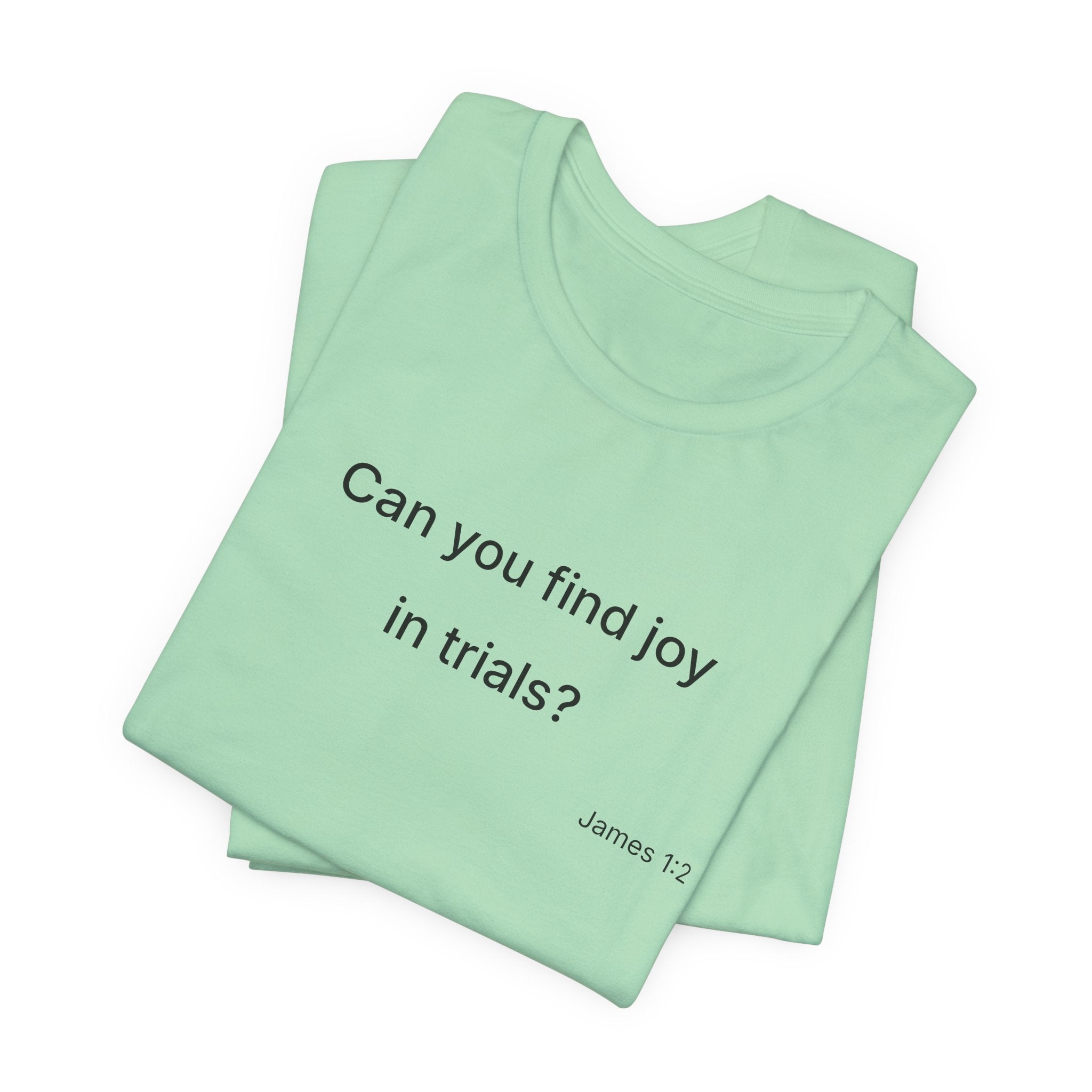 Can You Find Joy in Trials? T-Shirt | Inspirational Scripture James 1:2 Tee