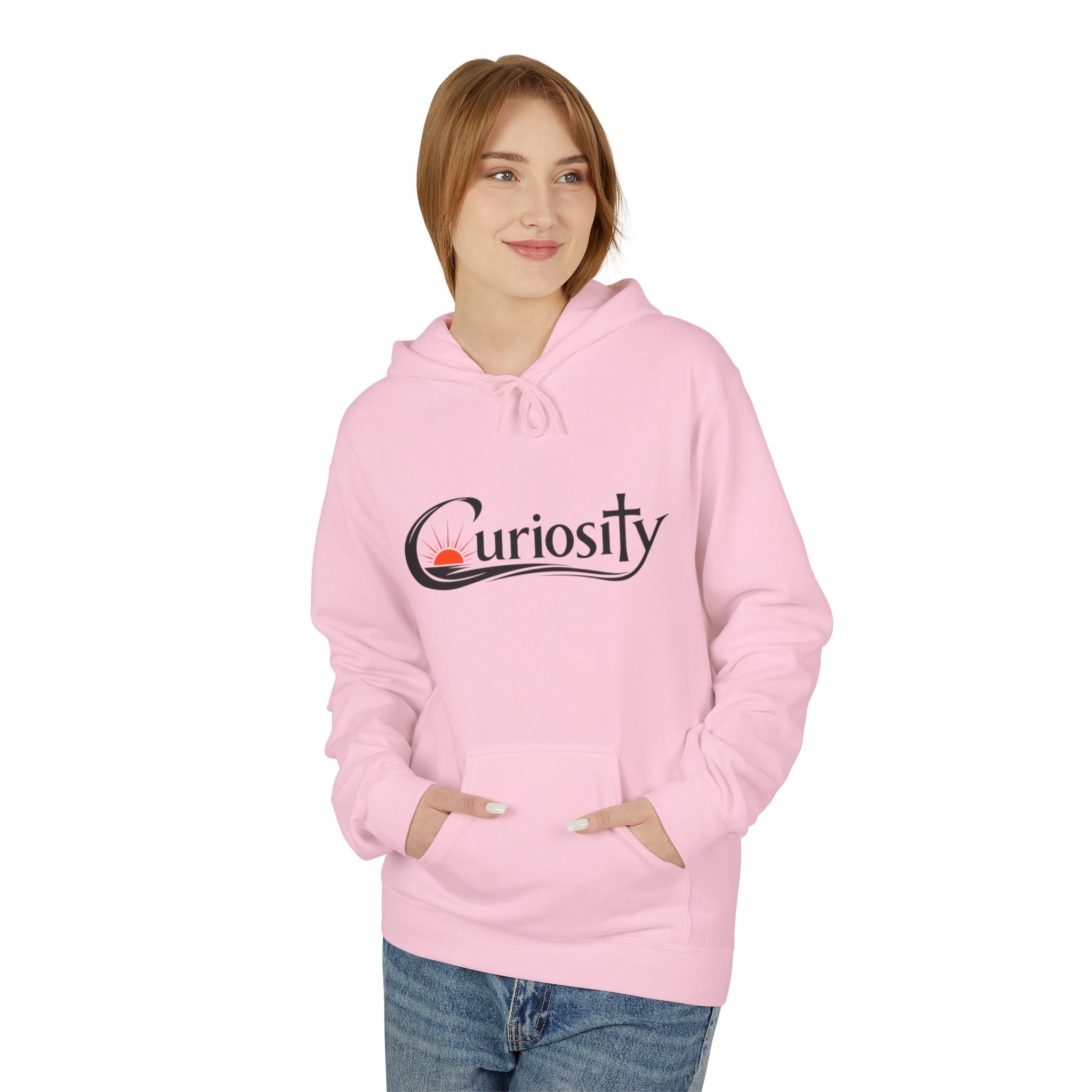 Curiosity Black Logo Hoodie | It starts with a question text