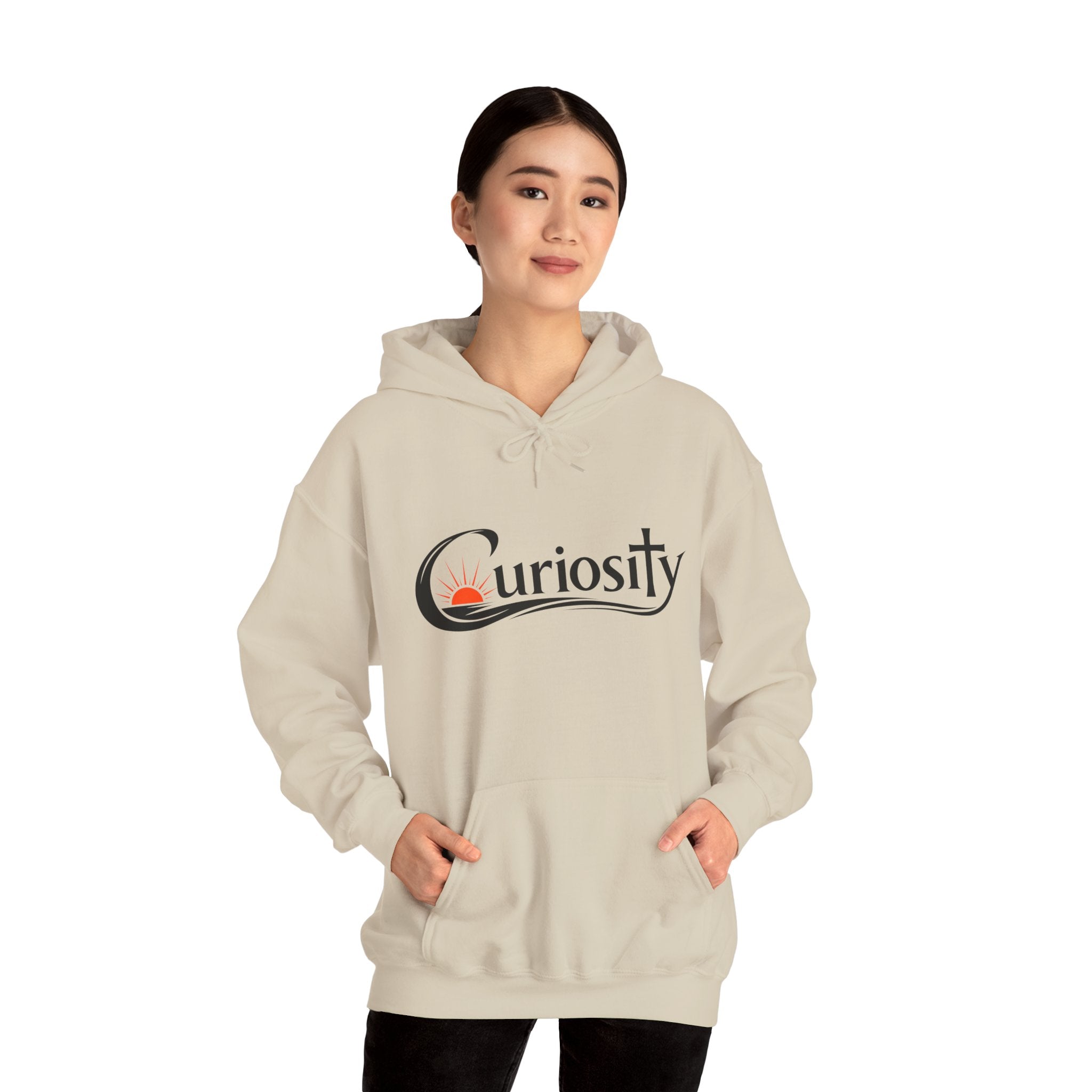 Curiosity logo hoodie | Hooded Sweatshirt, "The answers are waiting."
