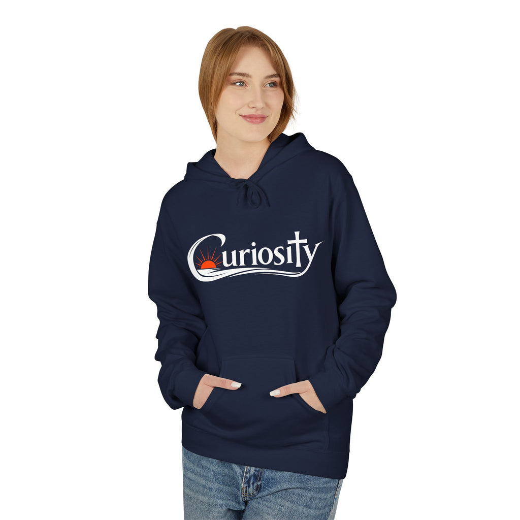 Curiosity Logo Hoodie | It starts with a question text