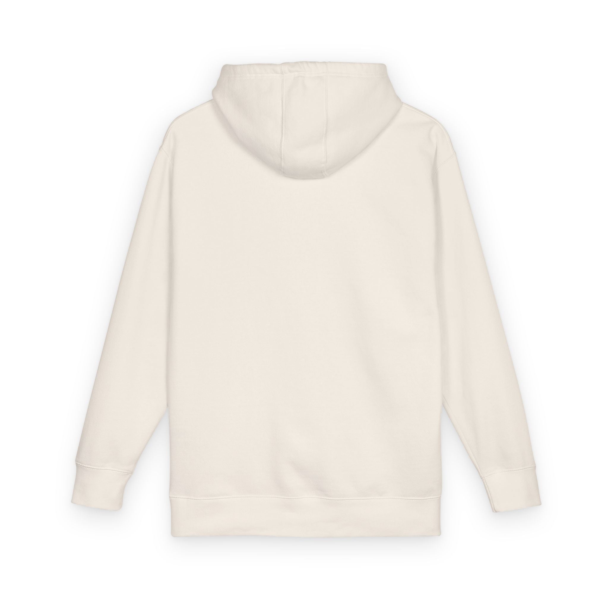 Curiosity Black Emblem Hoodie | Small Chest Graphic, Cream Pullover