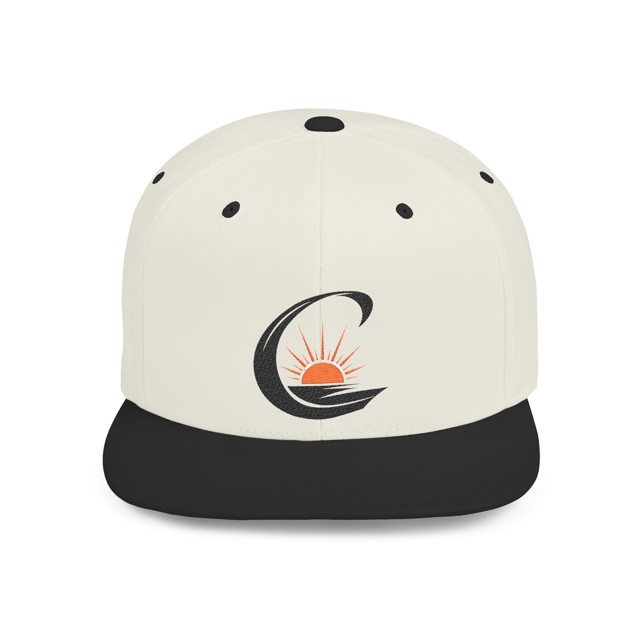 Curiosity Emblem Flat Bill Snapback | Embroidered Cap