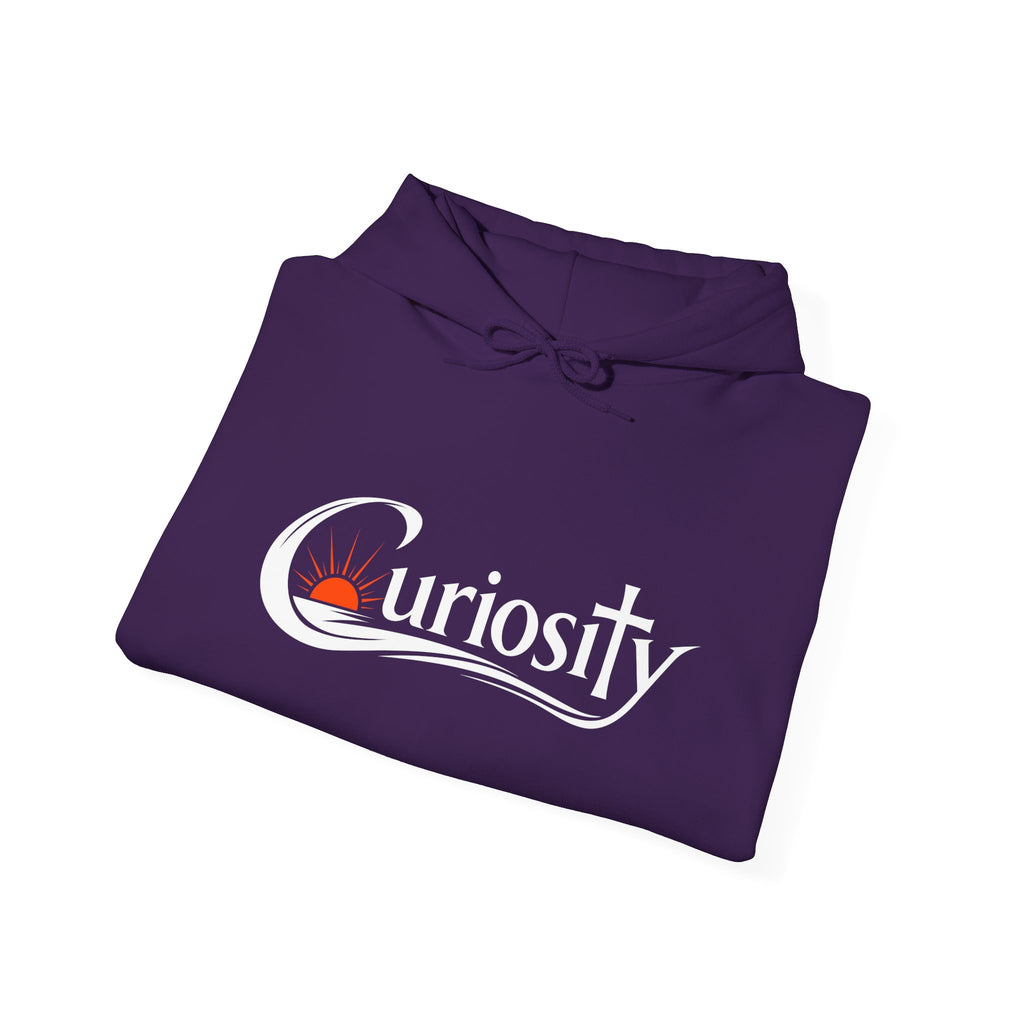 Curiosity Logo Hoodie | "The answers are waiting." White text.