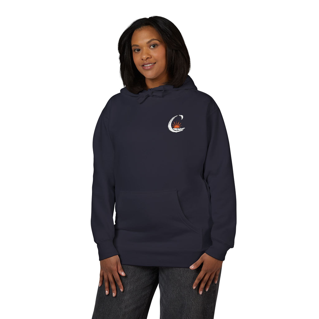 Curiosity White Emblem Hoodie | Small Chest Graphic,  Pullover