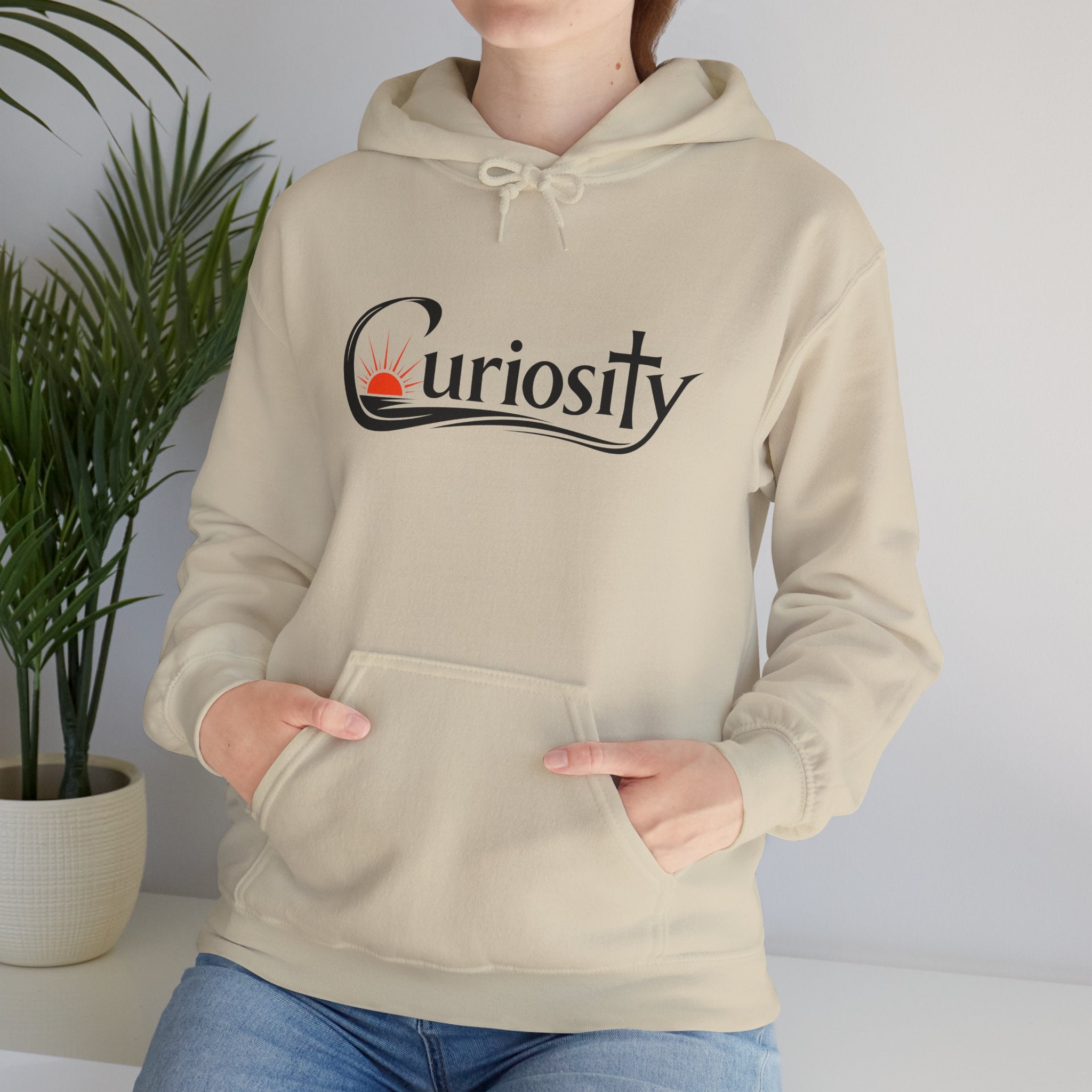 Curiosity logo hoodie | Hooded Sweatshirt, "The answers are waiting."