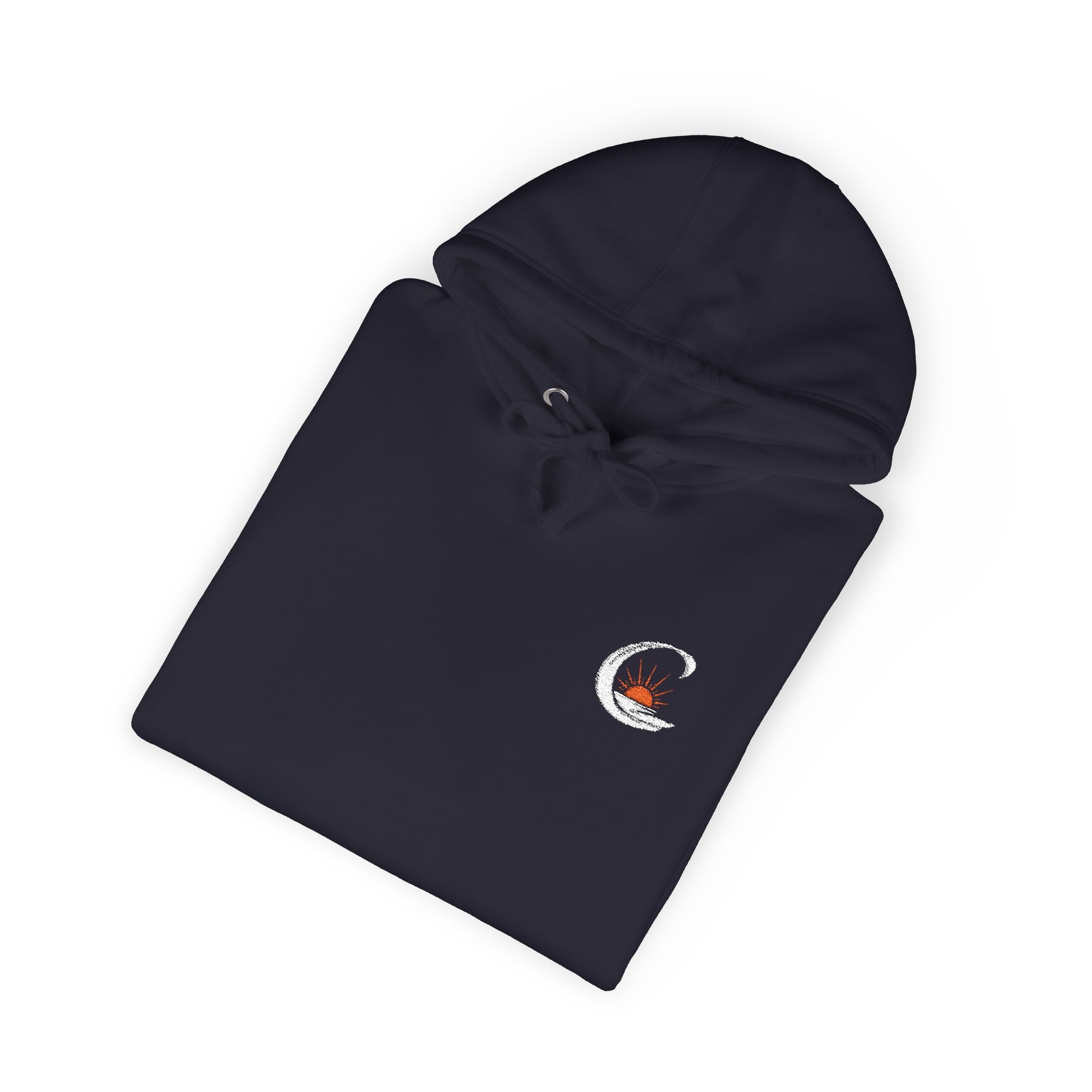 Curiosity White Emblem Hoodie | Small Chest Graphic,  Pullover