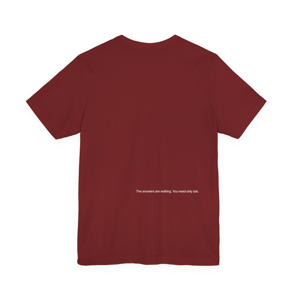 Curiosity Logo Tee | White Curiosity Text Graphic T-Shirt, Minimalist Science Design