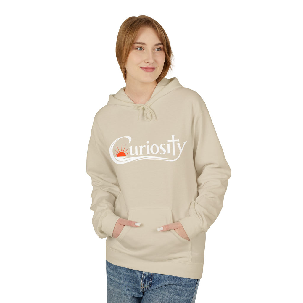Curiosity Logo Hoodie | It starts with a question text