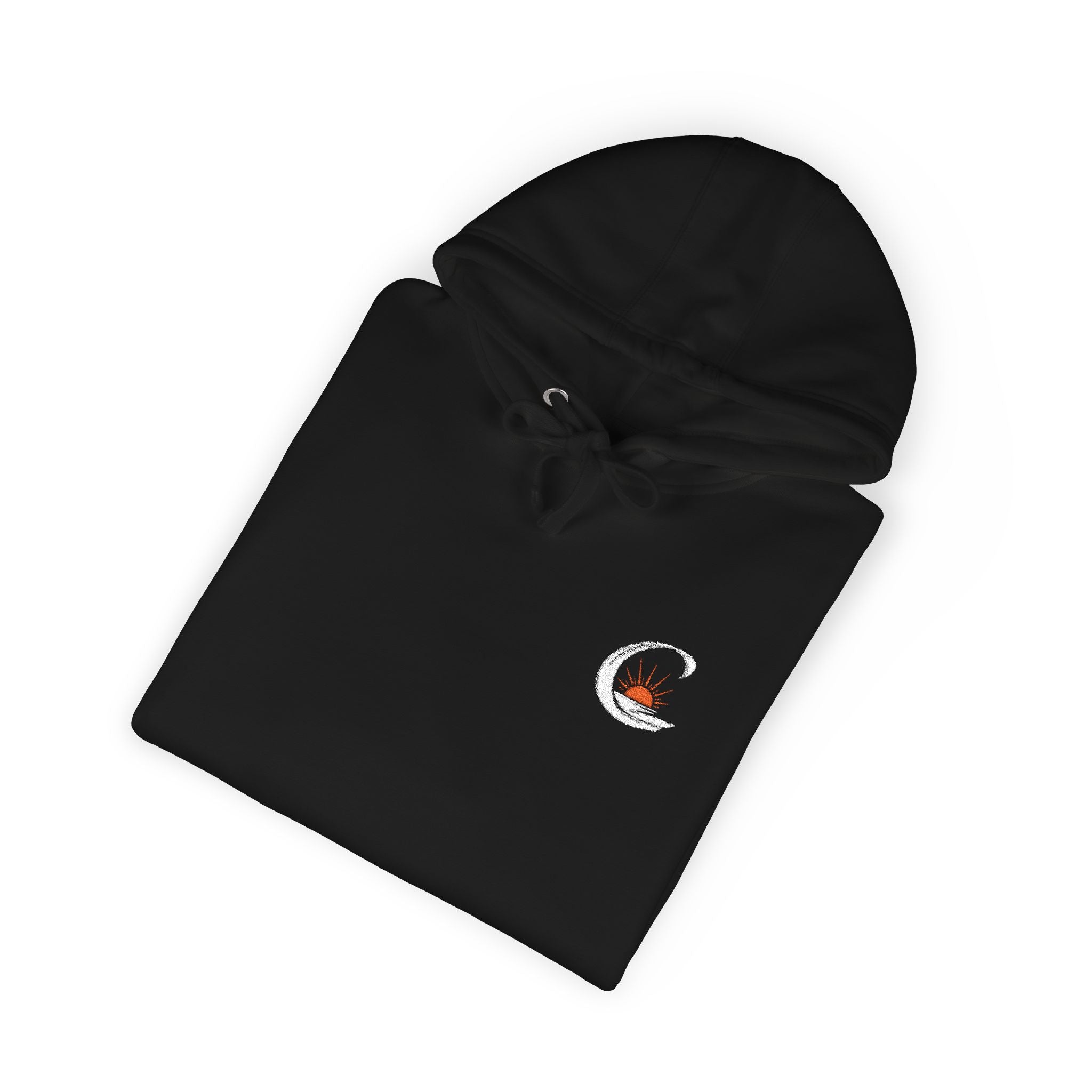 Curiosity White Emblem Hoodie | Small Chest Graphic,  Pullover
