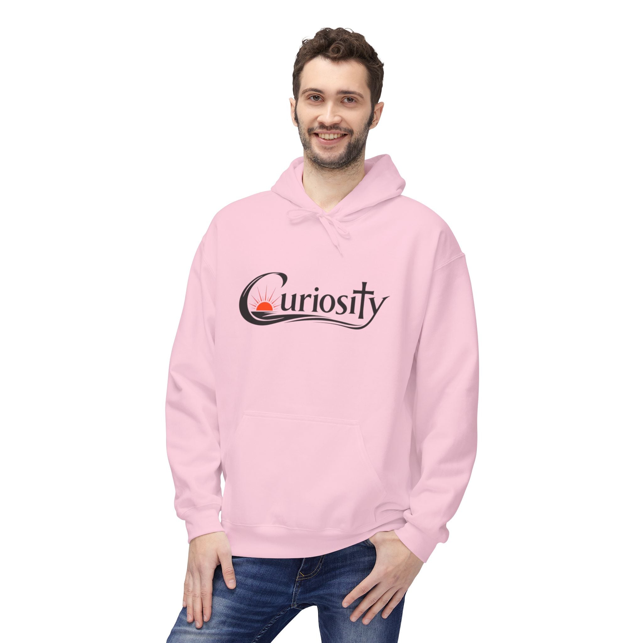Curiosity Black Logo Hoodie | It starts with a question text