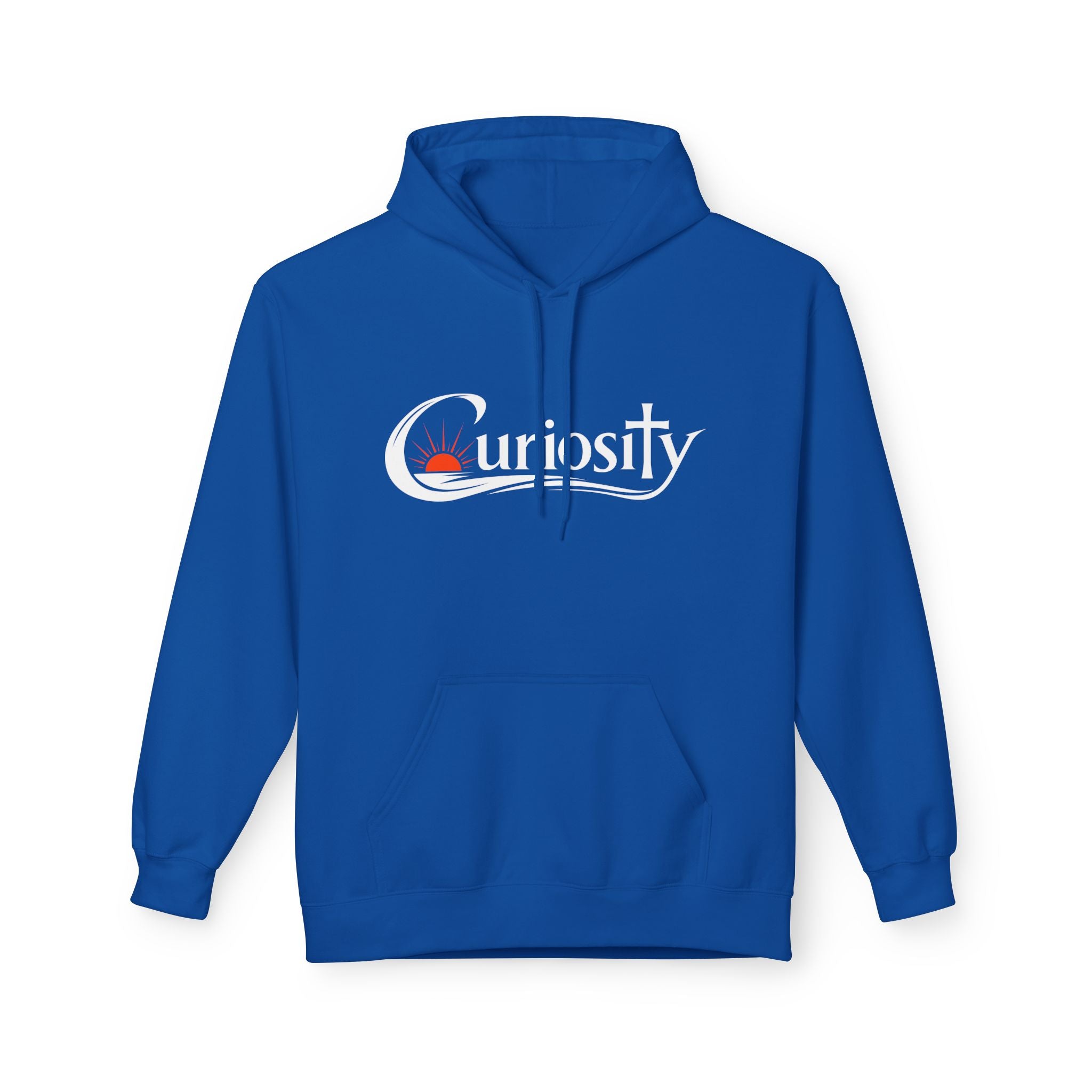 Curiosity Logo Hoodie | It starts with a question text