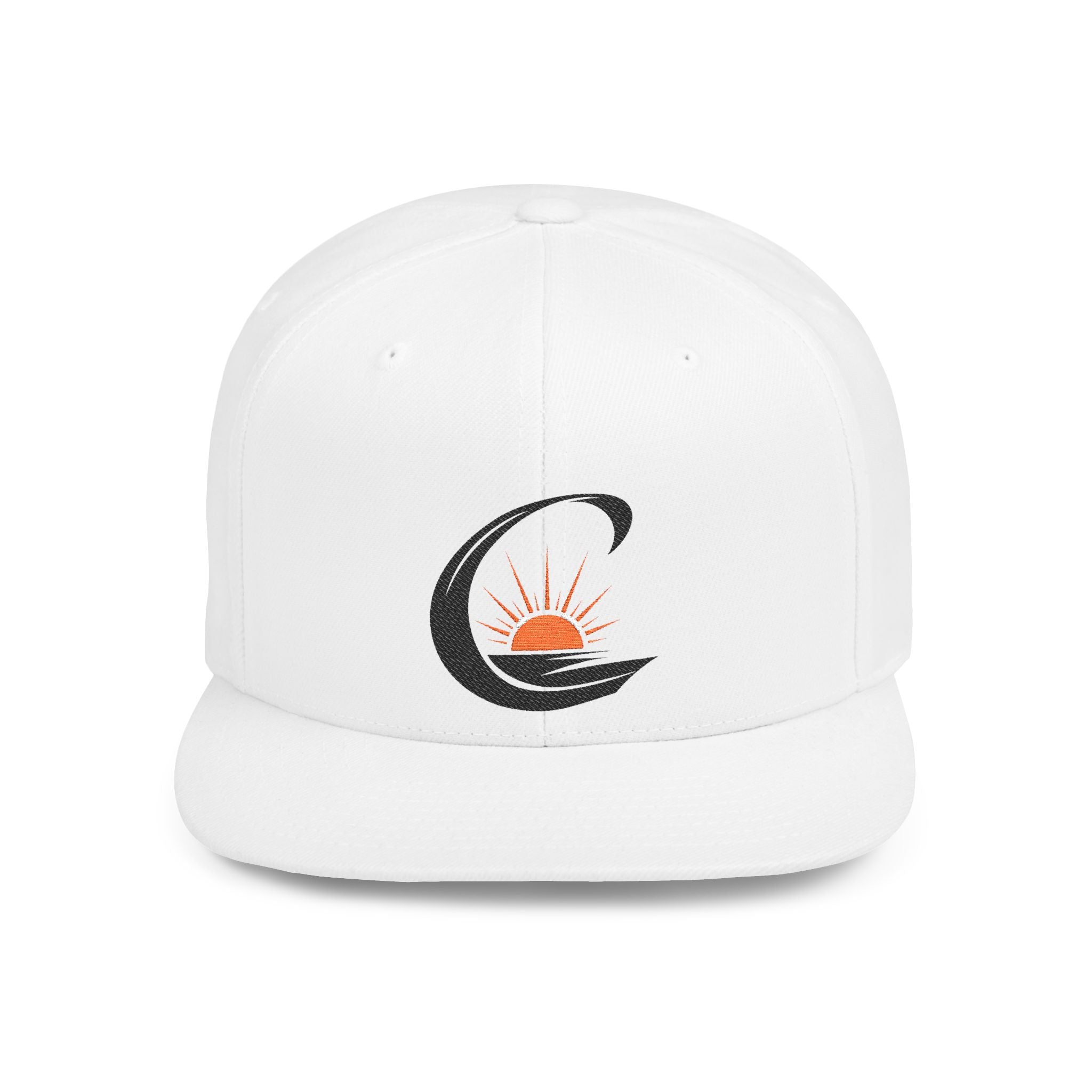 Curiosity Emblem Flat Bill Snapback | Embroidered Cap