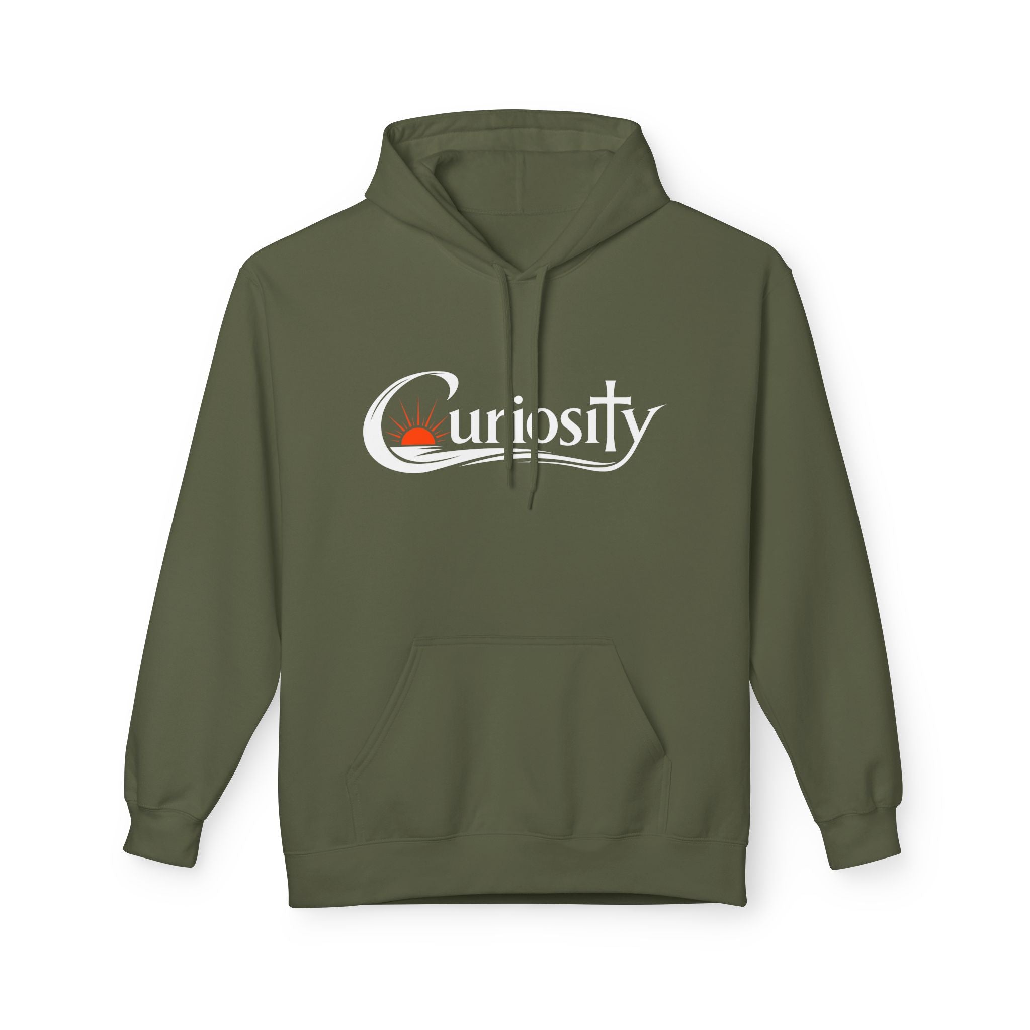 Curiosity Logo Hoodie | It starts with a question text