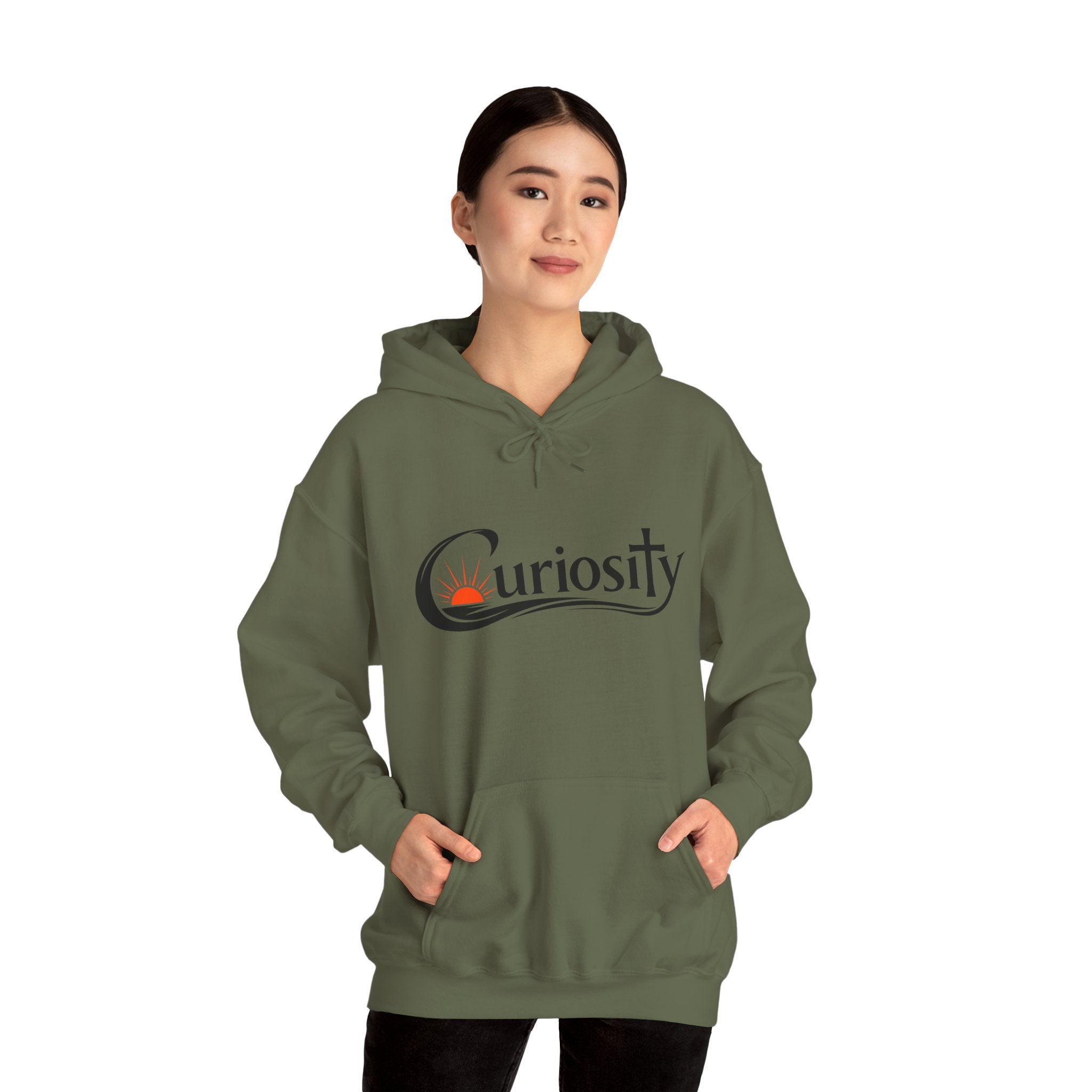 Curiosity logo hoodie | Hooded Sweatshirt, "The answers are waiting."