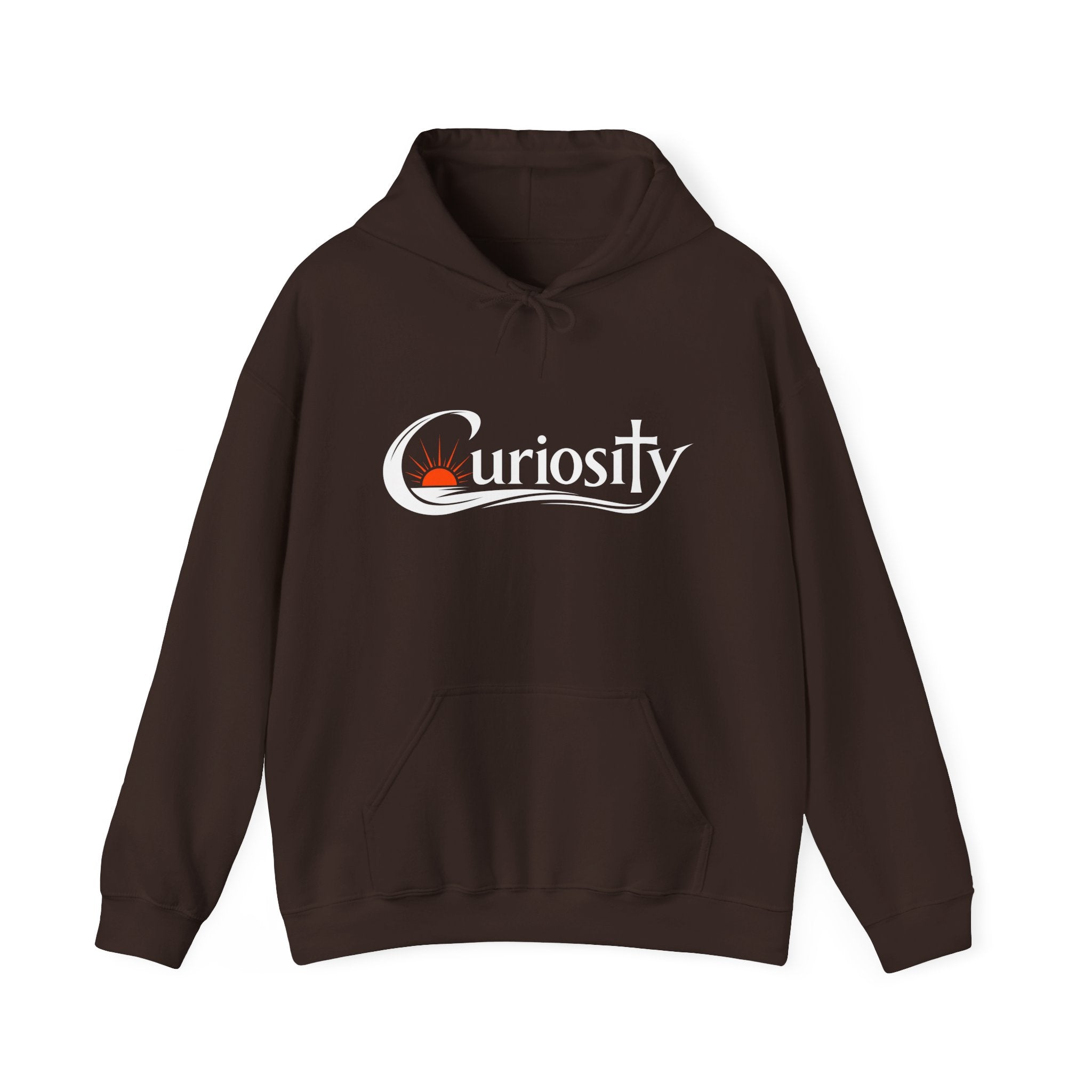 Curiosity Logo Hoodie | "The answers are waiting." White text.