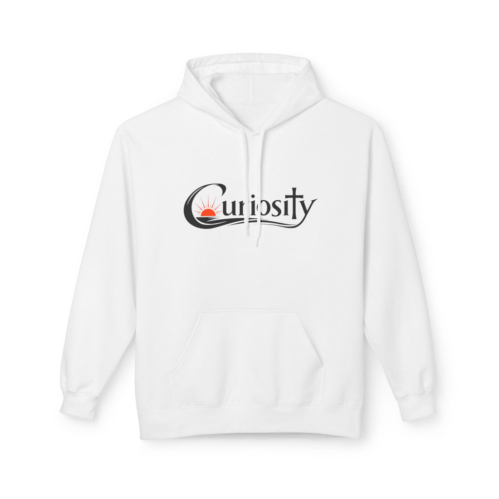 Curiosity Black Logo Hoodie | It starts with a question text