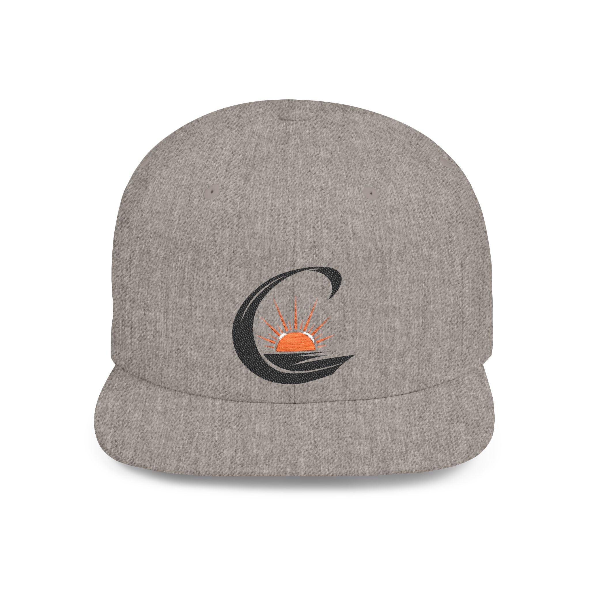 Curiosity Emblem Flat Bill Snapback | Embroidered Cap