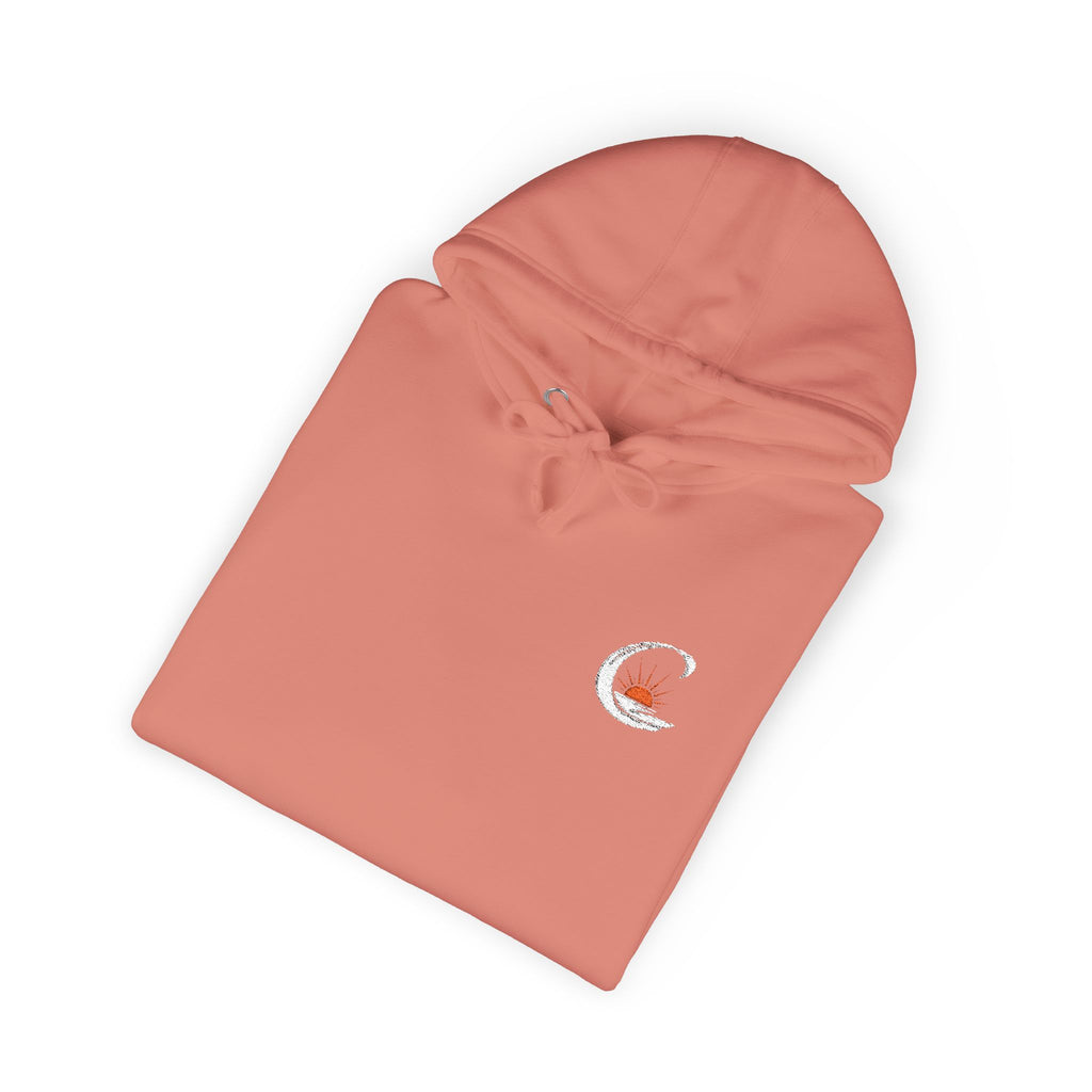 Curiosity White Emblem Hoodie | Small Chest Graphic,  Pullover