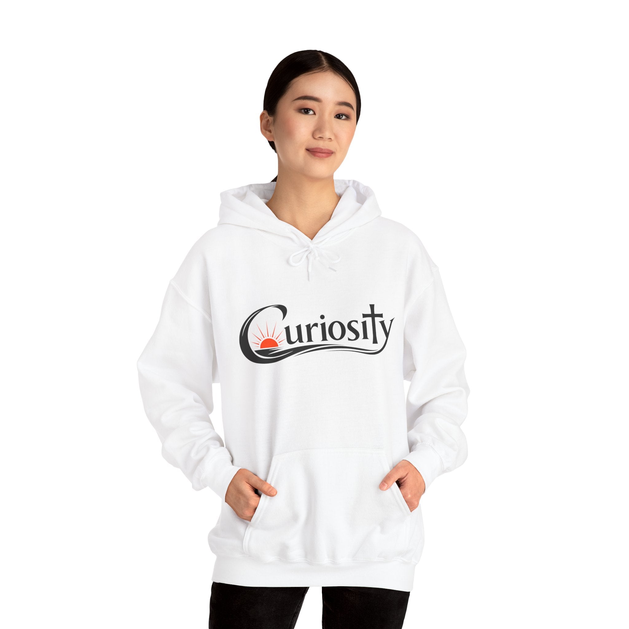 Curiosity logo hoodie | Hooded Sweatshirt, "The answers are waiting."