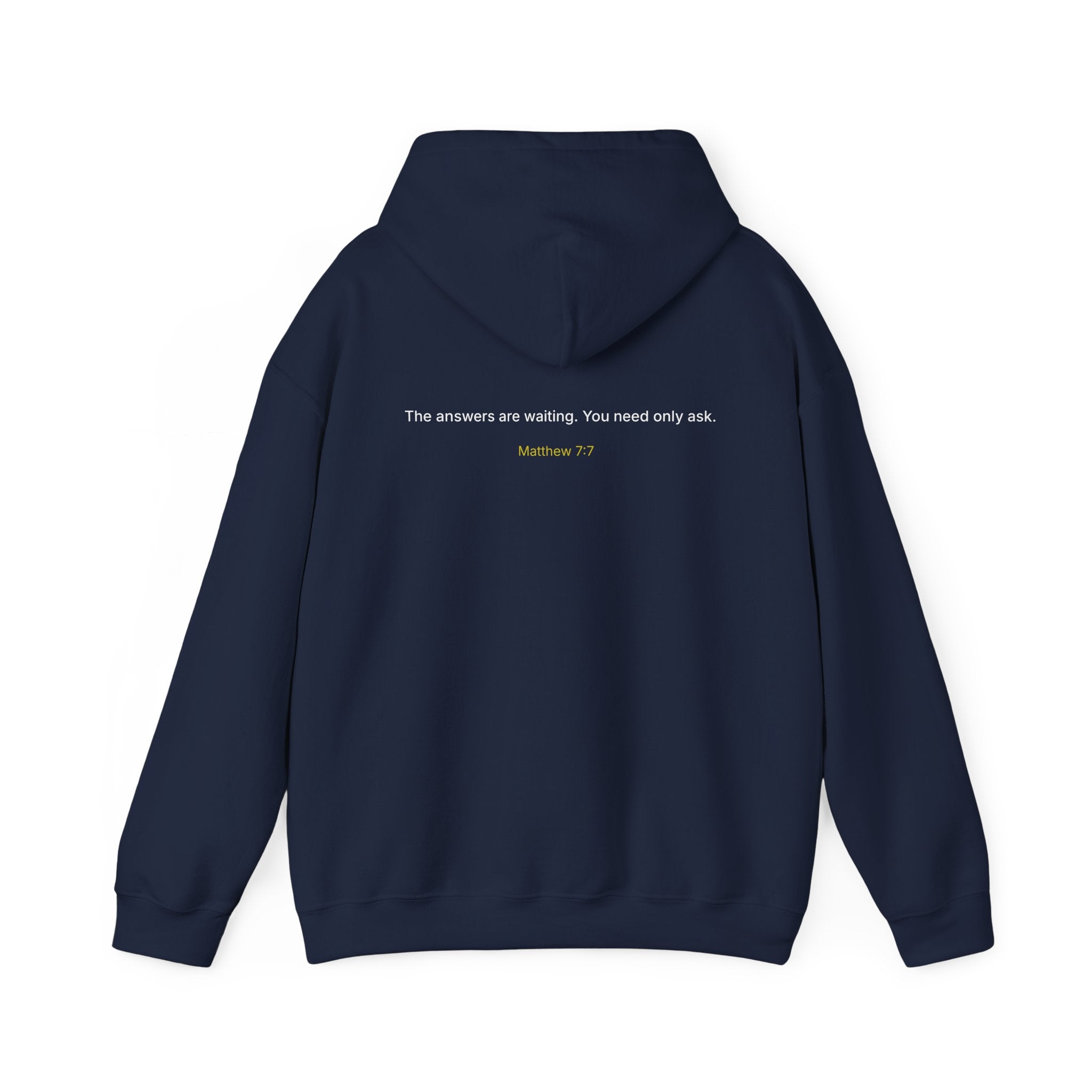 Curiosity Logo Hoodie | "The answers are waiting." White text.