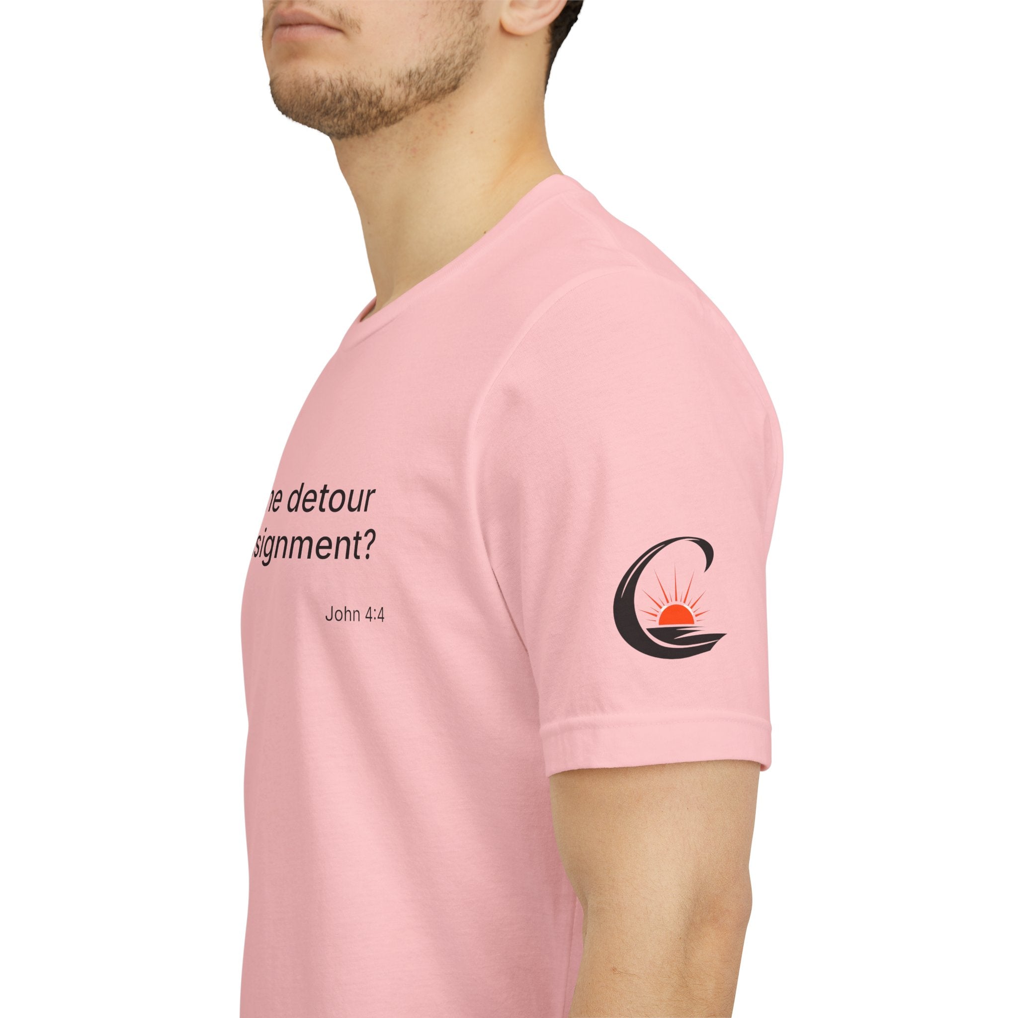 "What if the detour is the assignment?" Black Lettering & Logo – Minimal Motivational T-Shirt