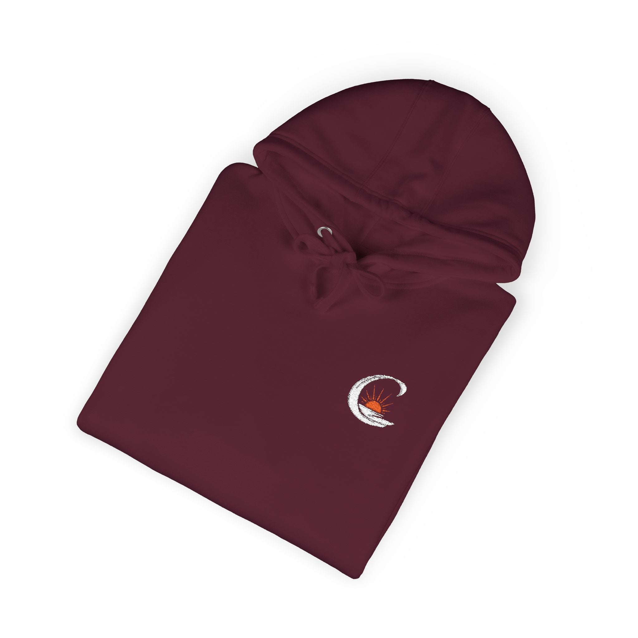 Curiosity White Emblem Hoodie | Small Chest Graphic,  Pullover
