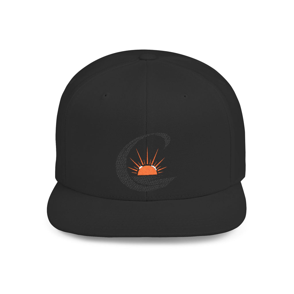 Curiosity Emblem Flat Bill Snapback | Embroidered Cap