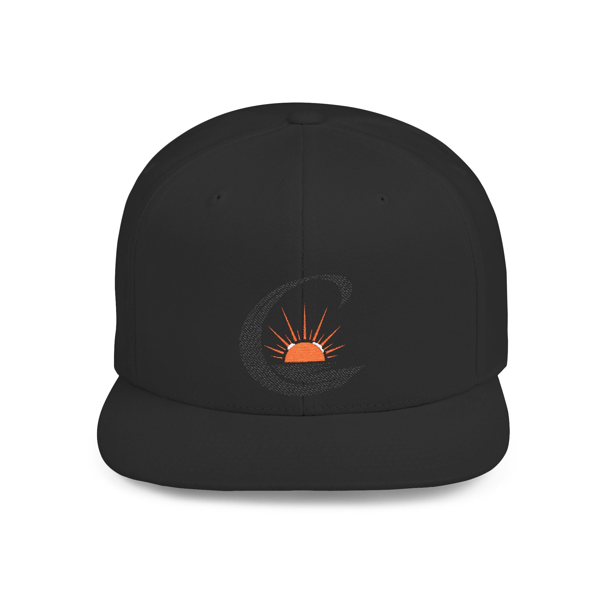 Curiosity Emblem Flat Bill Snapback | Embroidered Cap