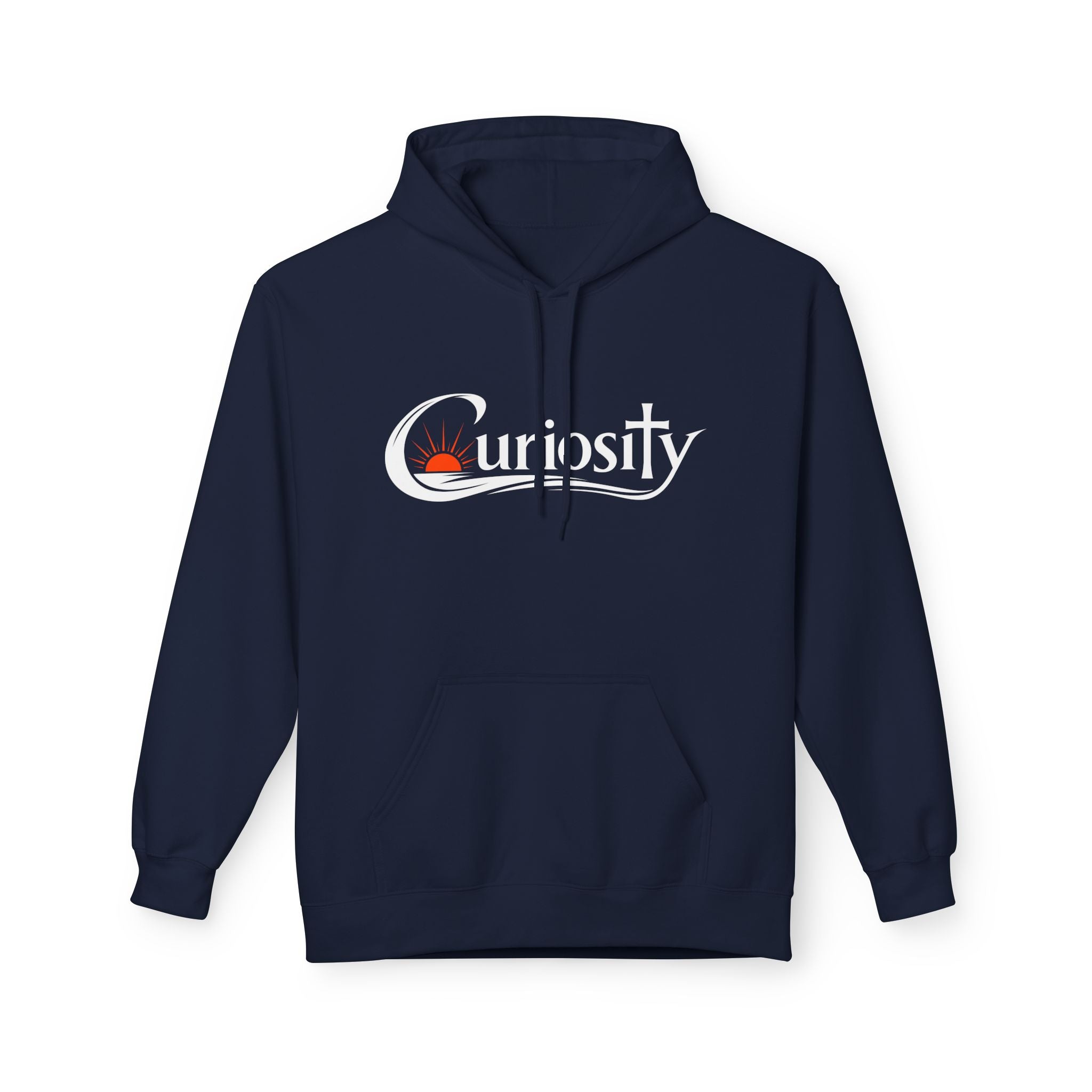 Curiosity Logo Hoodie | It starts with a question text