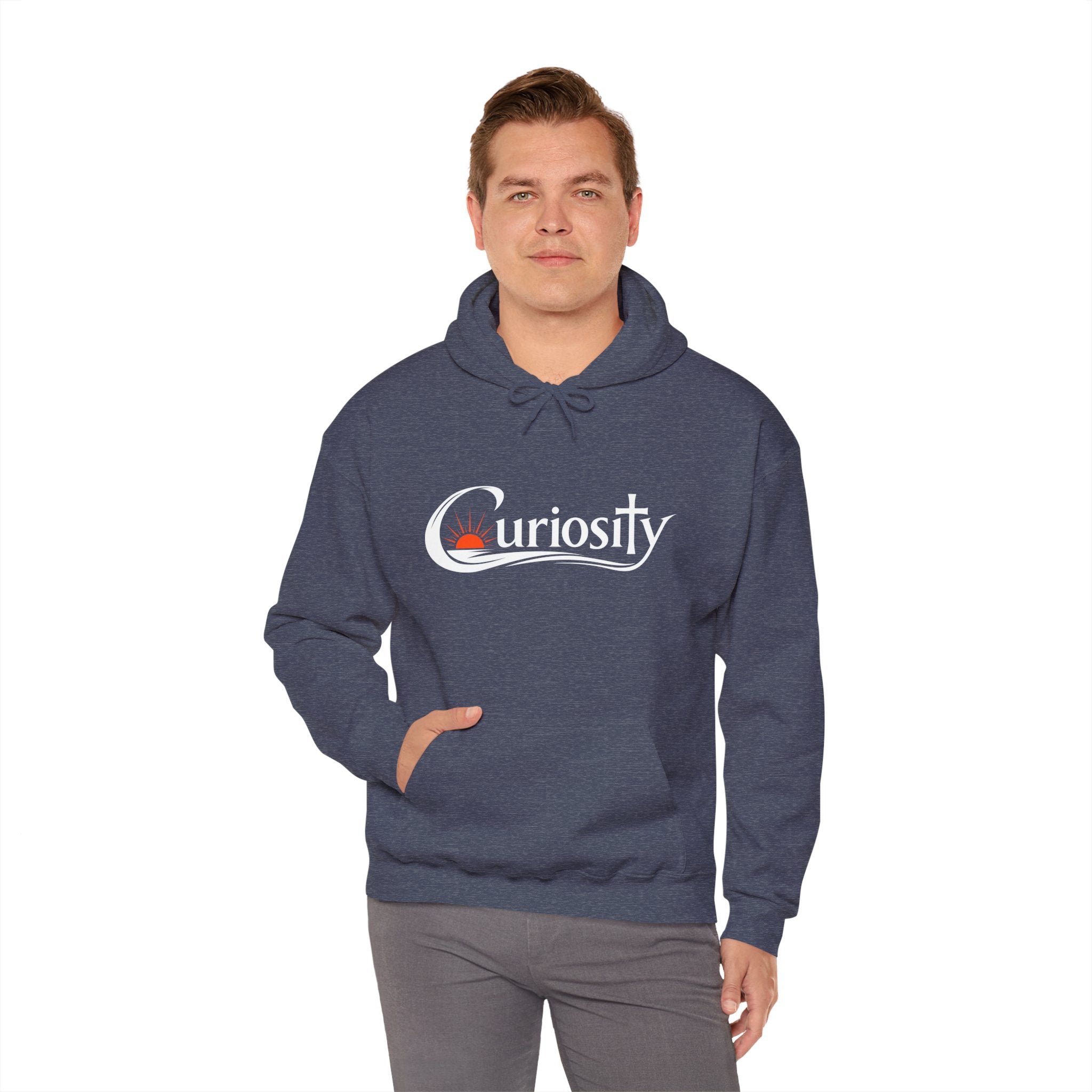 Curiosity Logo Hoodie | "The answers are waiting." White text.
