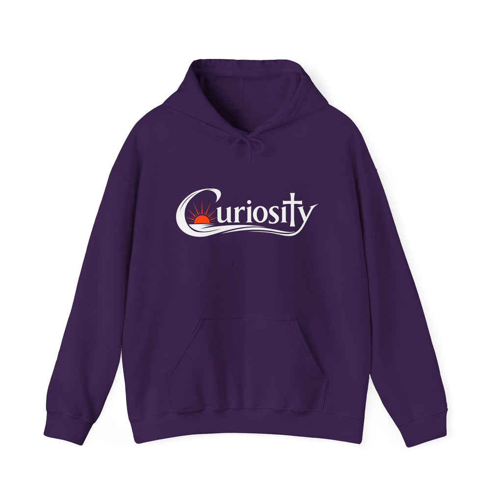 Curiosity Logo Hoodie | "The answers are waiting." White text.