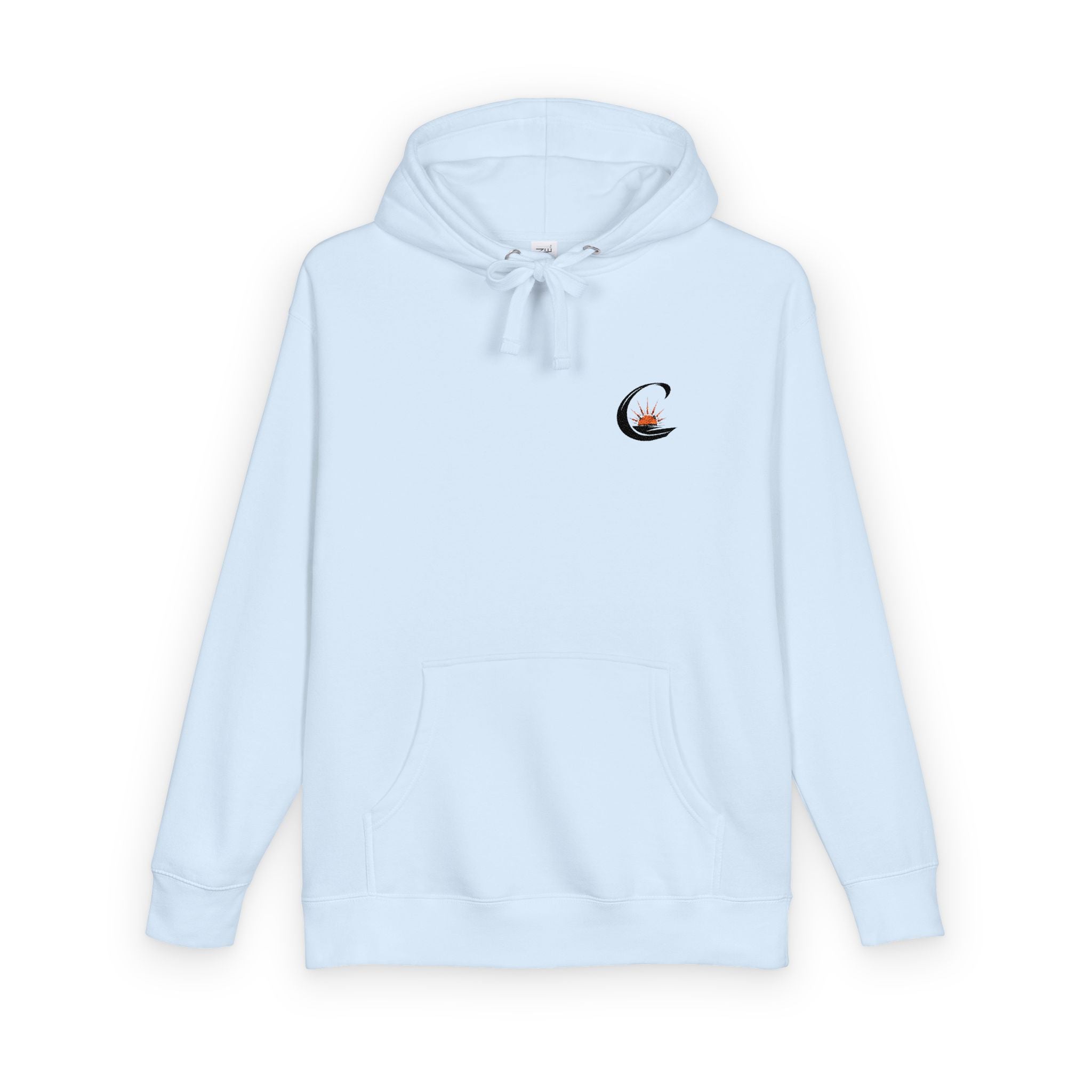 Curiosity Black Emblem Hoodie | Small Chest Graphic, Cream Pullover