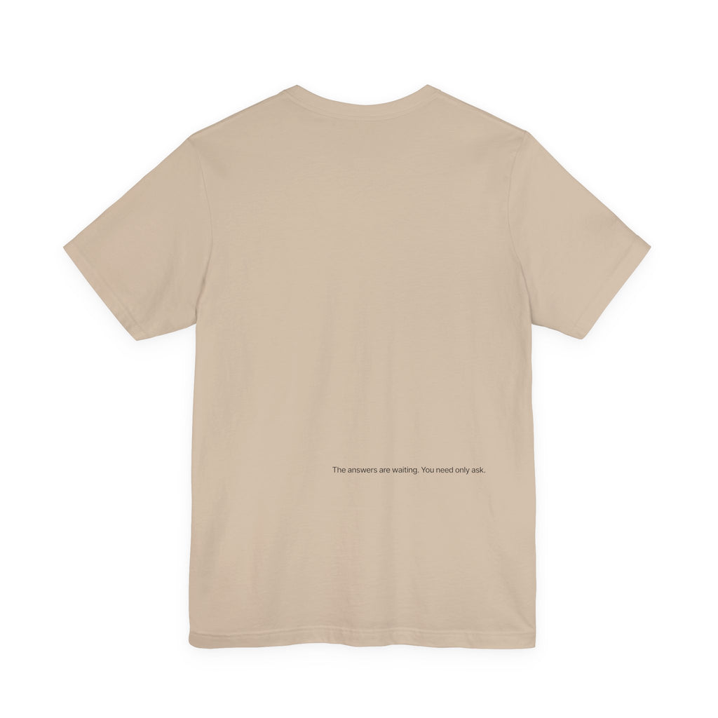 Curiosity Logo Tee | Black Curiosity Text Graphic T-Shirt, Minimal Science Design